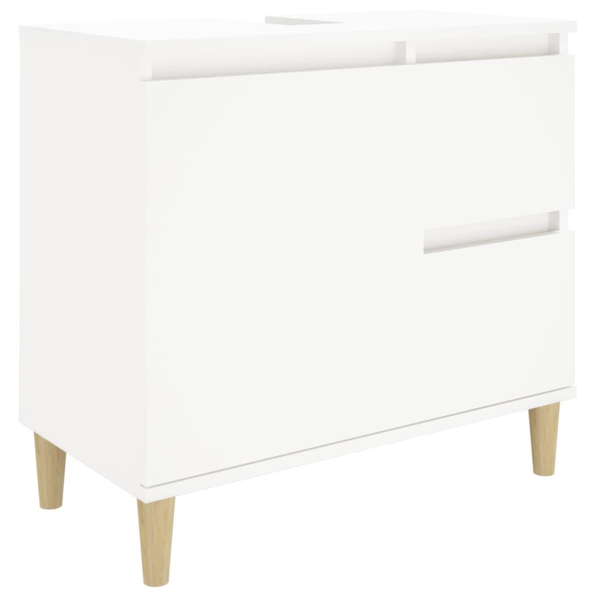 Voir la diapositive 2 : VIDAXL Armoire de salle de bain blanc 65x33x60 cm bois d'ingenierie
