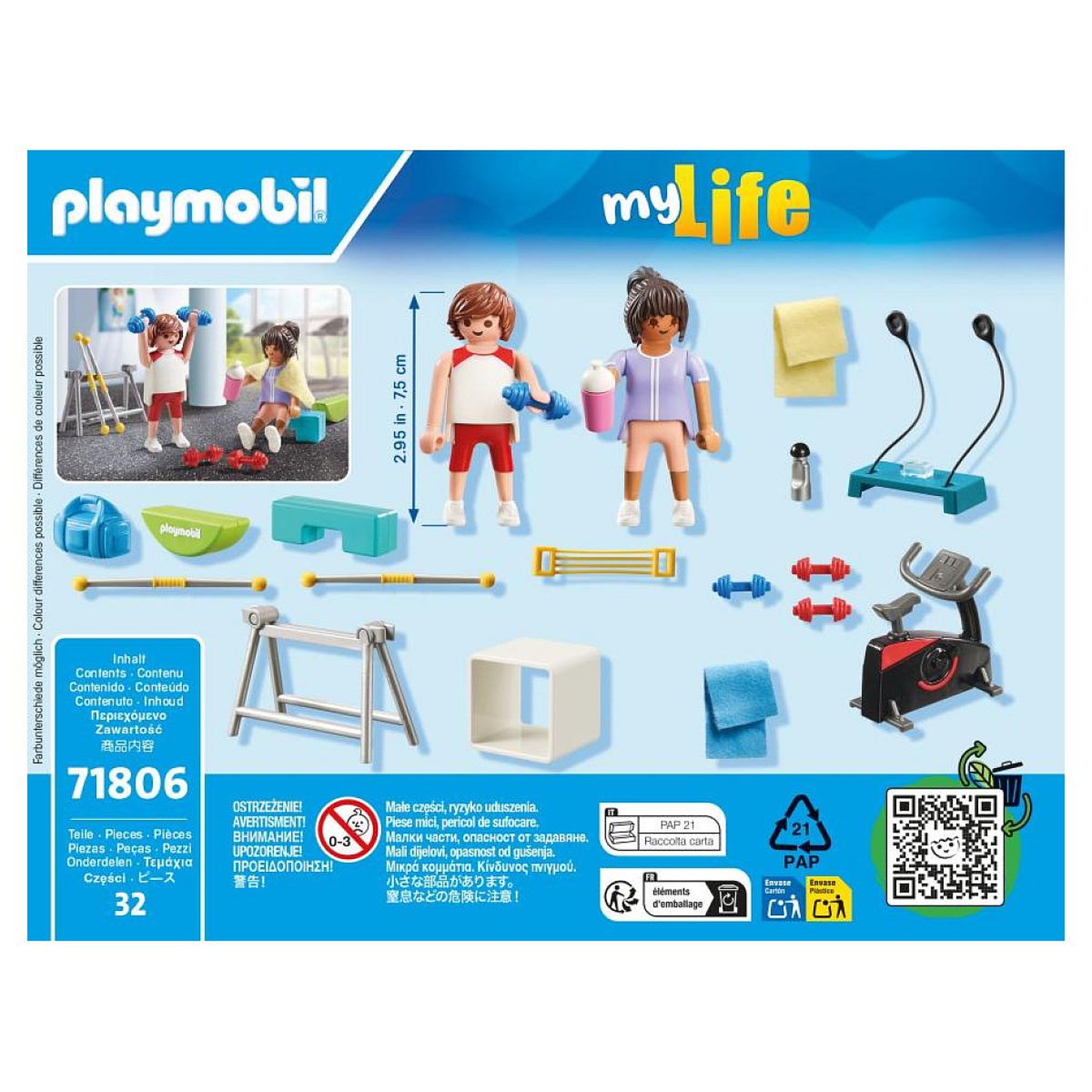 Voir la diapositive 2 : PLAYMOBIL 71806 Sportifs avec matériel de fitness