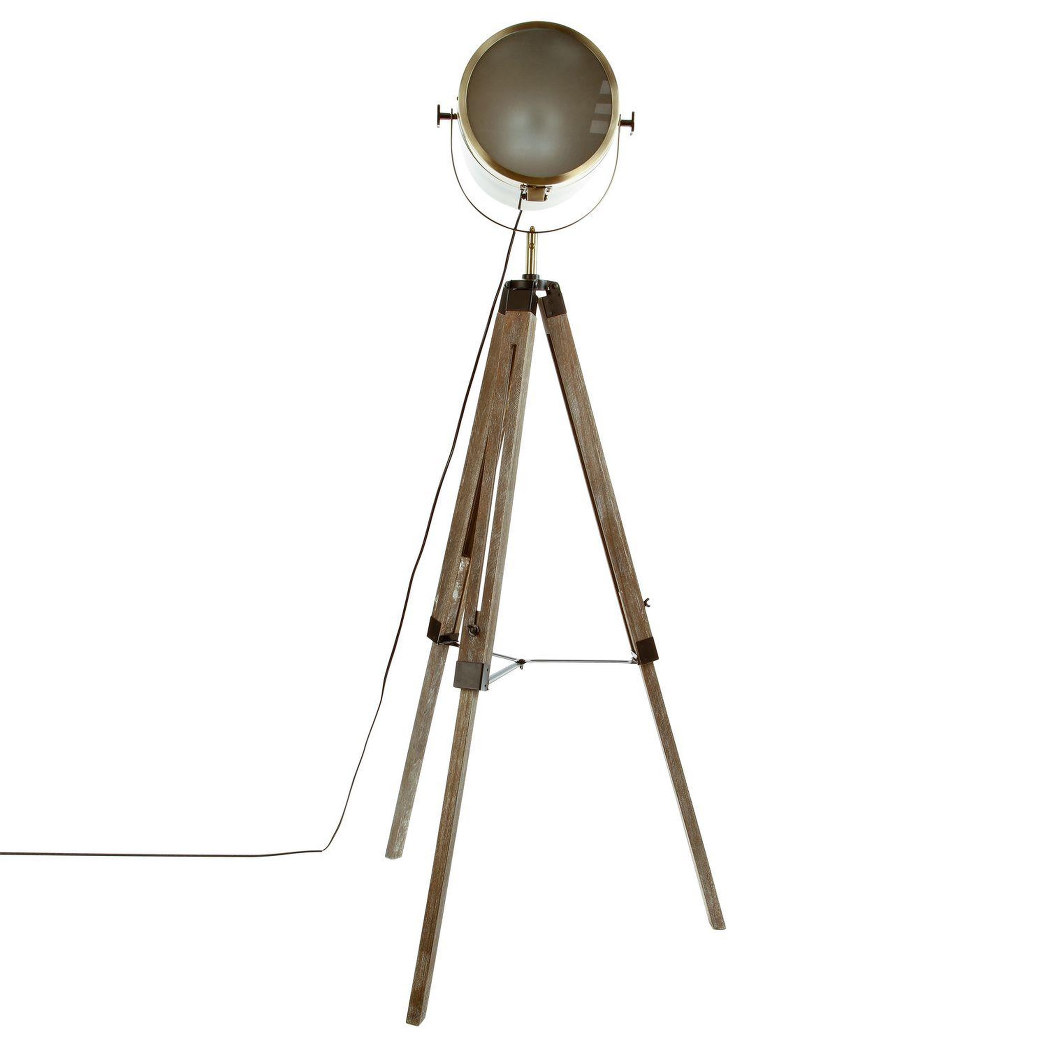 ATMOSPHERA Lampadaire bois et métal ebor - hauteur 152 cm - marron