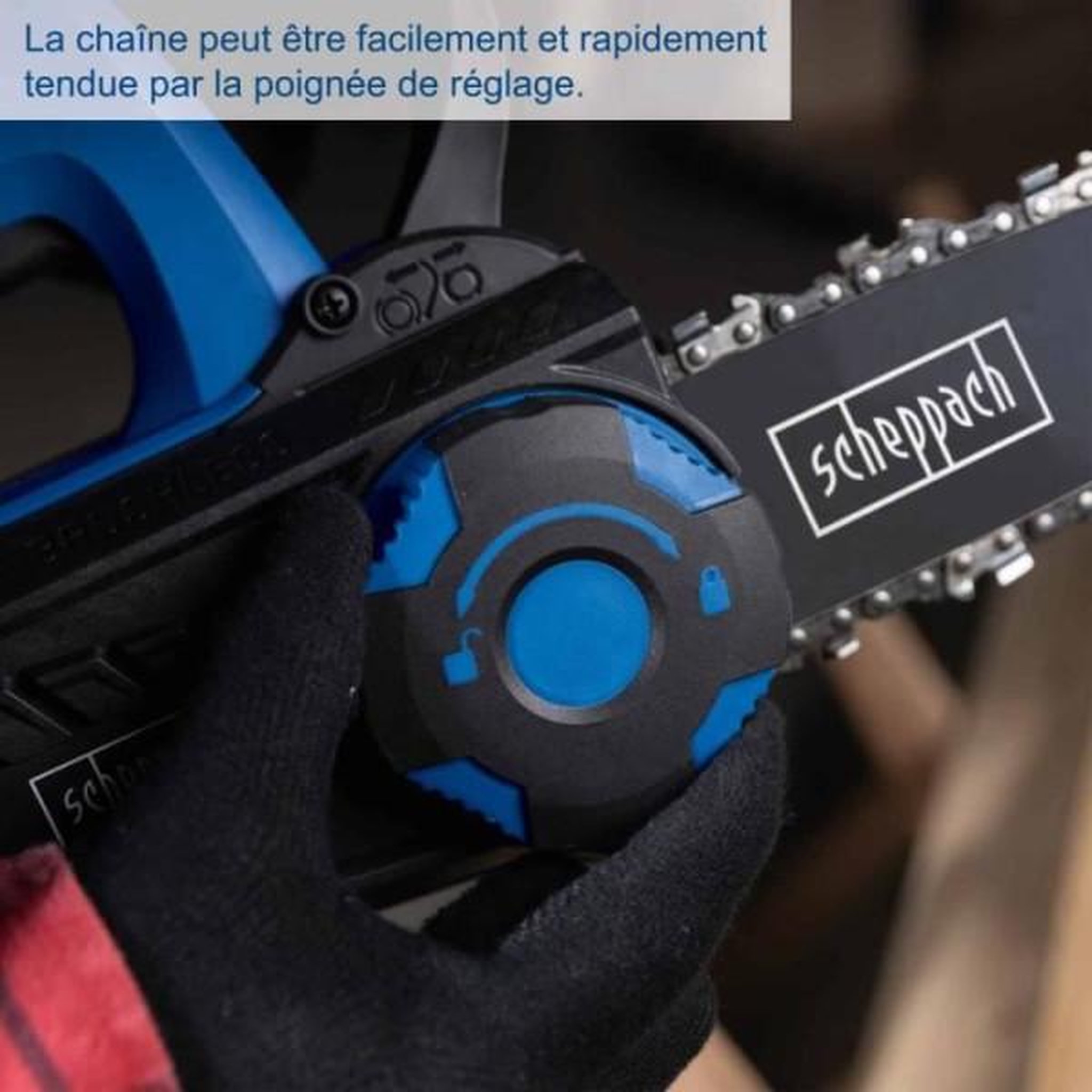 Voir la diapositive 4 : SCHEPPACH Tronçonneuse sans fil SCHEPPACH BC-TCS200-X - SET L - 20cm - Batterie 4Ah + 1 chargeur 2.4A