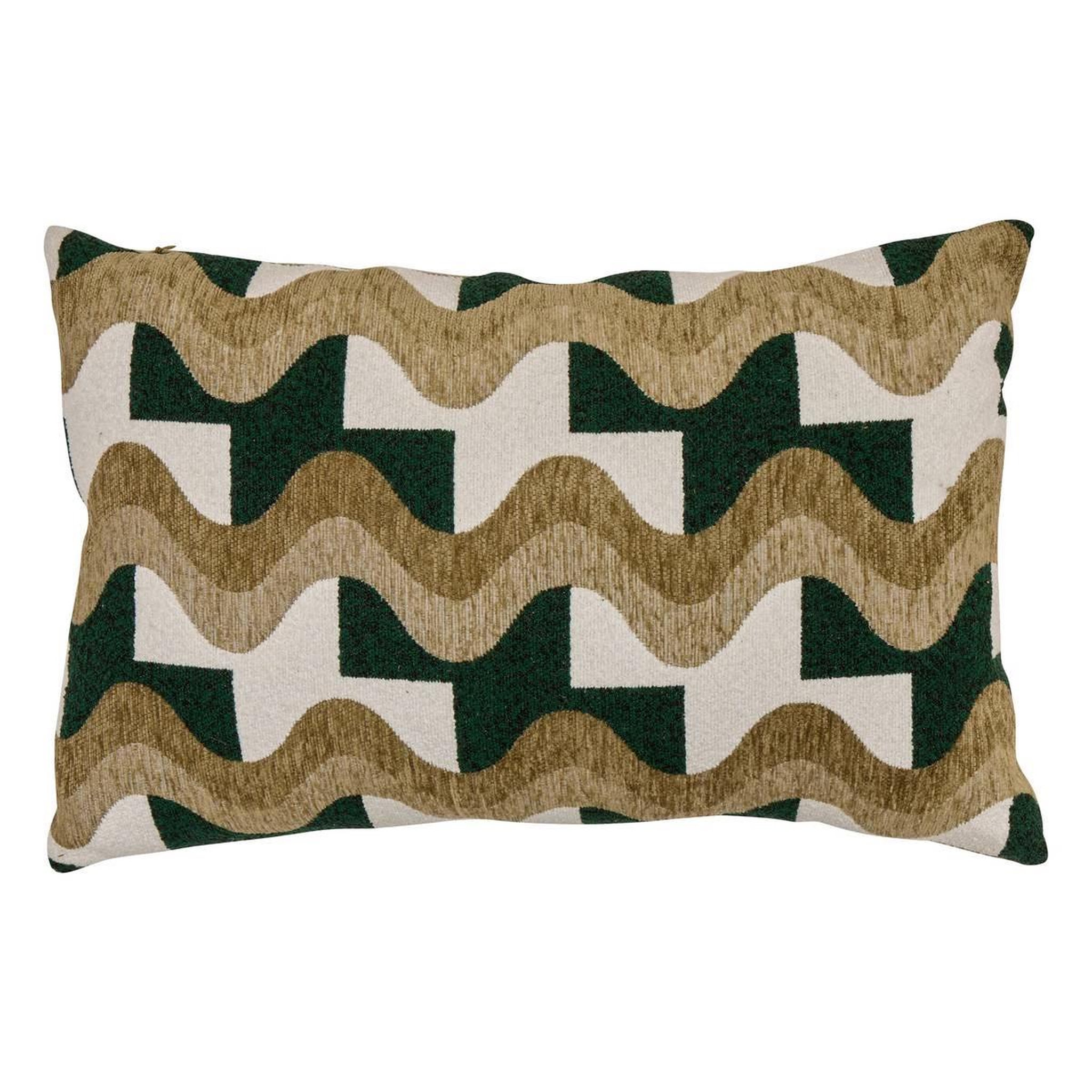 ATMOSPHERA Coussin en jacquard chenillé  floe  38x58cm kaki