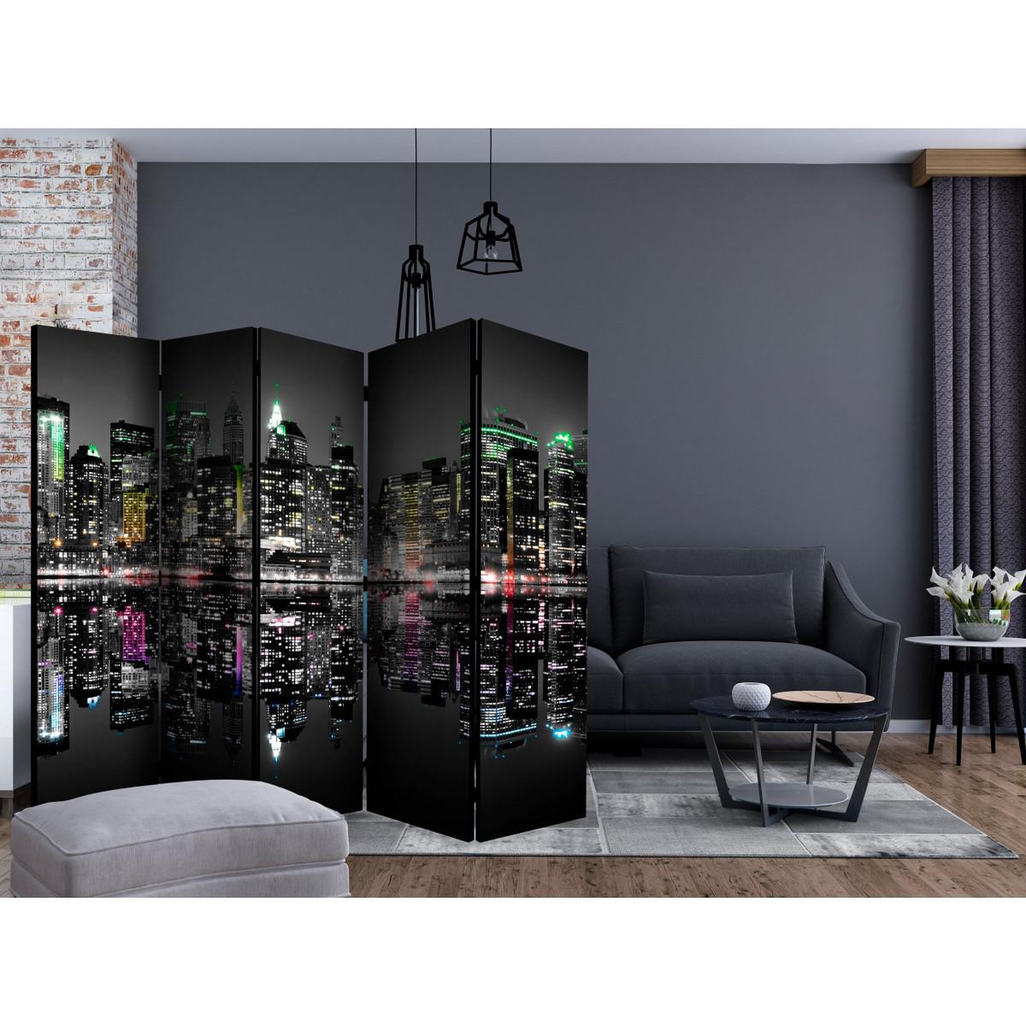 Voir la diapositive 2 : Paris Prix Paravent 5 volets  new york my dream  172x225cm