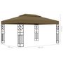 Voir la diapositive 6 : VIDAXL Tonnelle avec double toit et lumieres LED 3x4 m Taupe