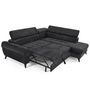 Voir la diapositive 2 : LISA DESIGN Marlo - canapé d'angle droit 5 places convertible avec coffre et têtières en velours texturé