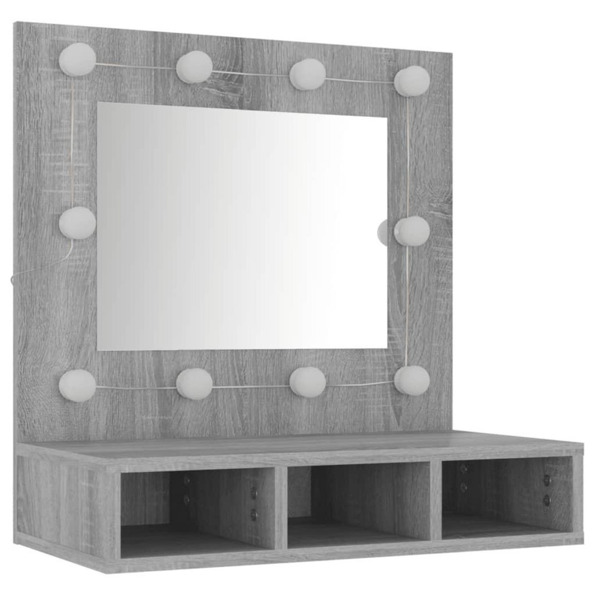 VIDAXL Armoire a miroir avec LED Sonoma gris 60x31,5x62 cm