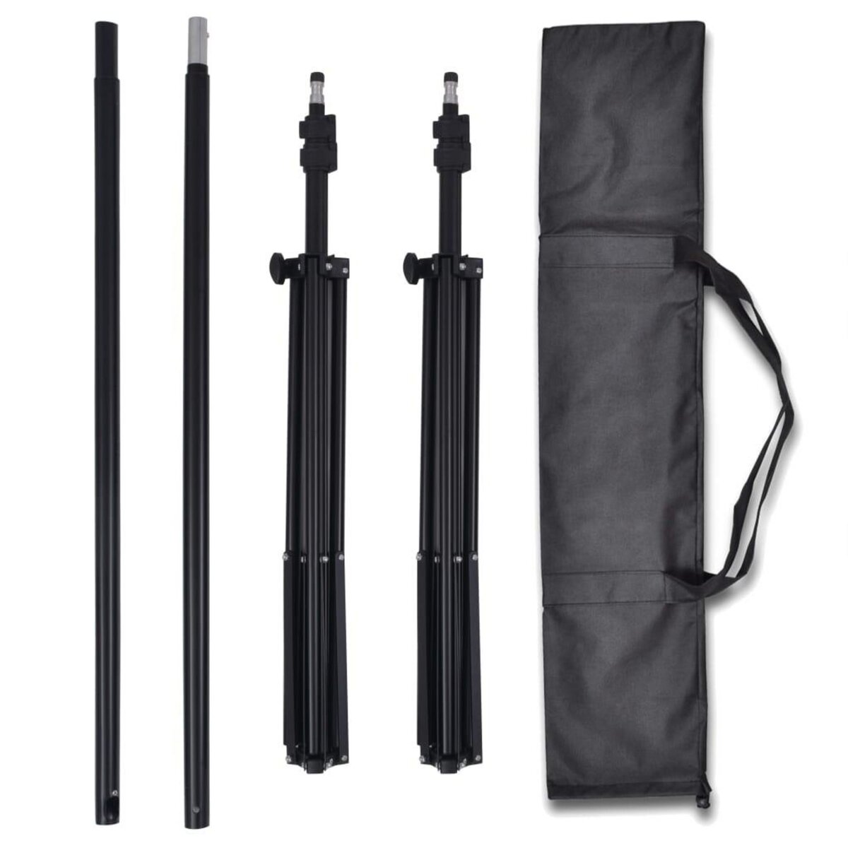 VIDAXL Kit de studio photo et 3 toiles de fond reglables Coton 3x5 m