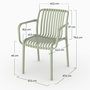 Voir la diapositive 4 : MAISON PAVANE Lot de 2 chaises de jardin empilables en plastique vert pastel-Ivy