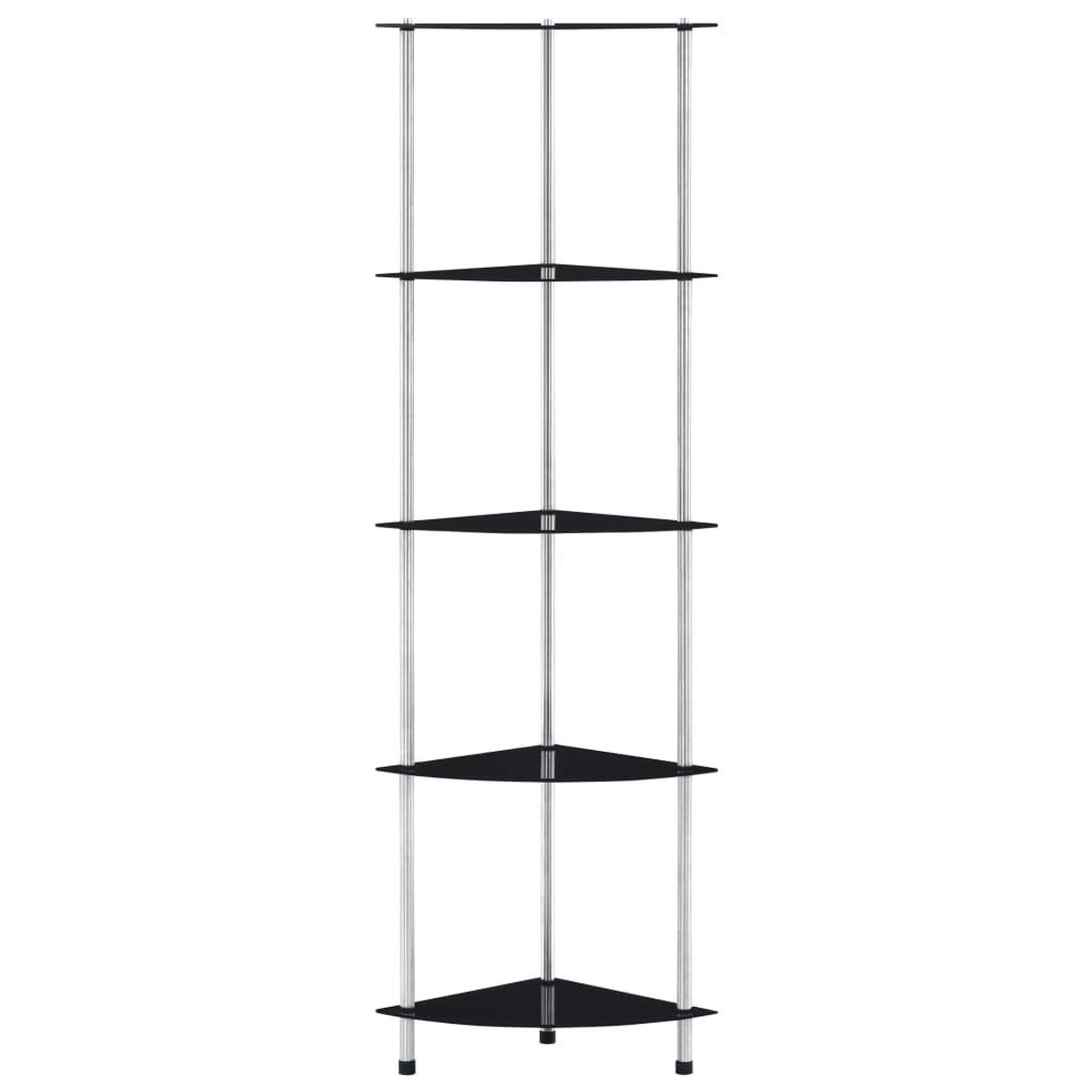 Voir la diapositive 2 : VIDAXL Etagere 5 niveaux Noir 30x30x130 cm Verre trempe