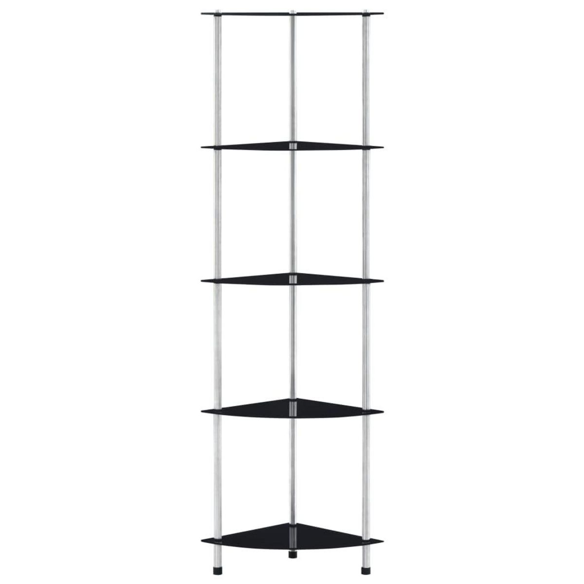 VIDAXL Etagere 5 niveaux Noir 30x30x130 cm Verre trempe