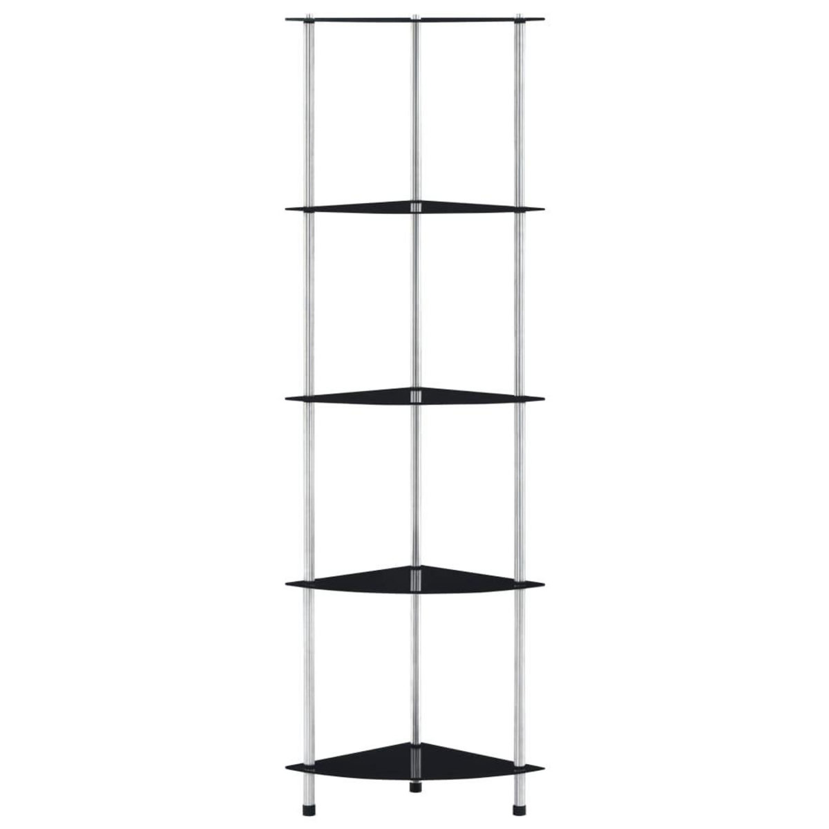 VIDAXL Etagere 5 niveaux Noir 30x30x130 cm Verre trempe