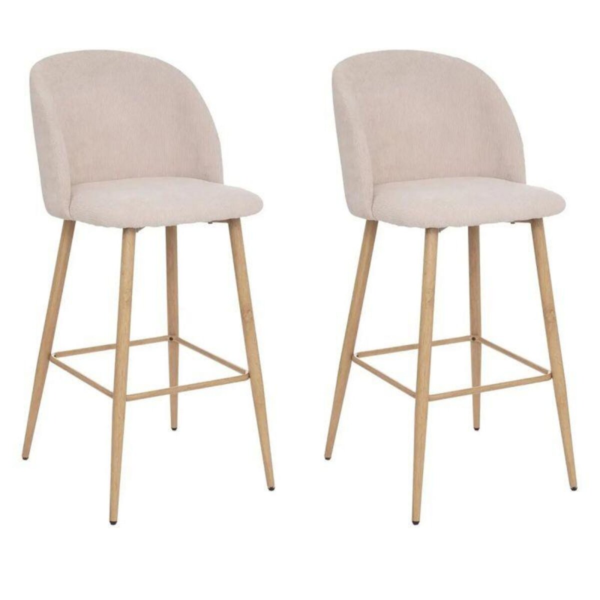 Lot de 2 Chaises de Bar Céleste 106cm Beige Lin pas cher Auchan.fr