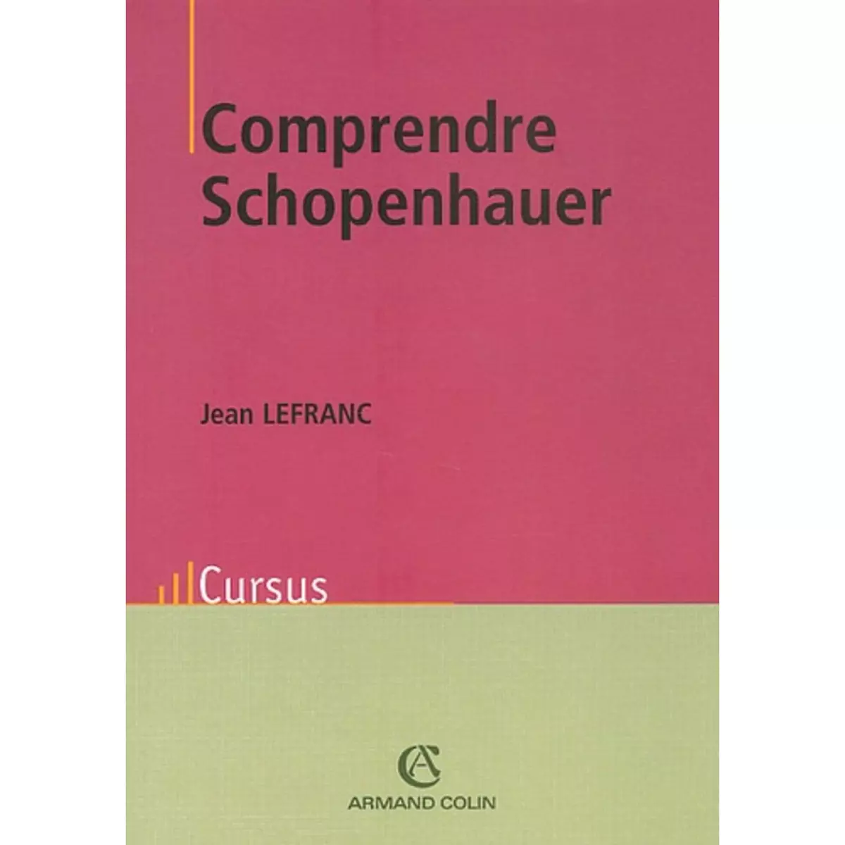  COMPRENDRE SCHOPENHAUER, Lefranc Jean
