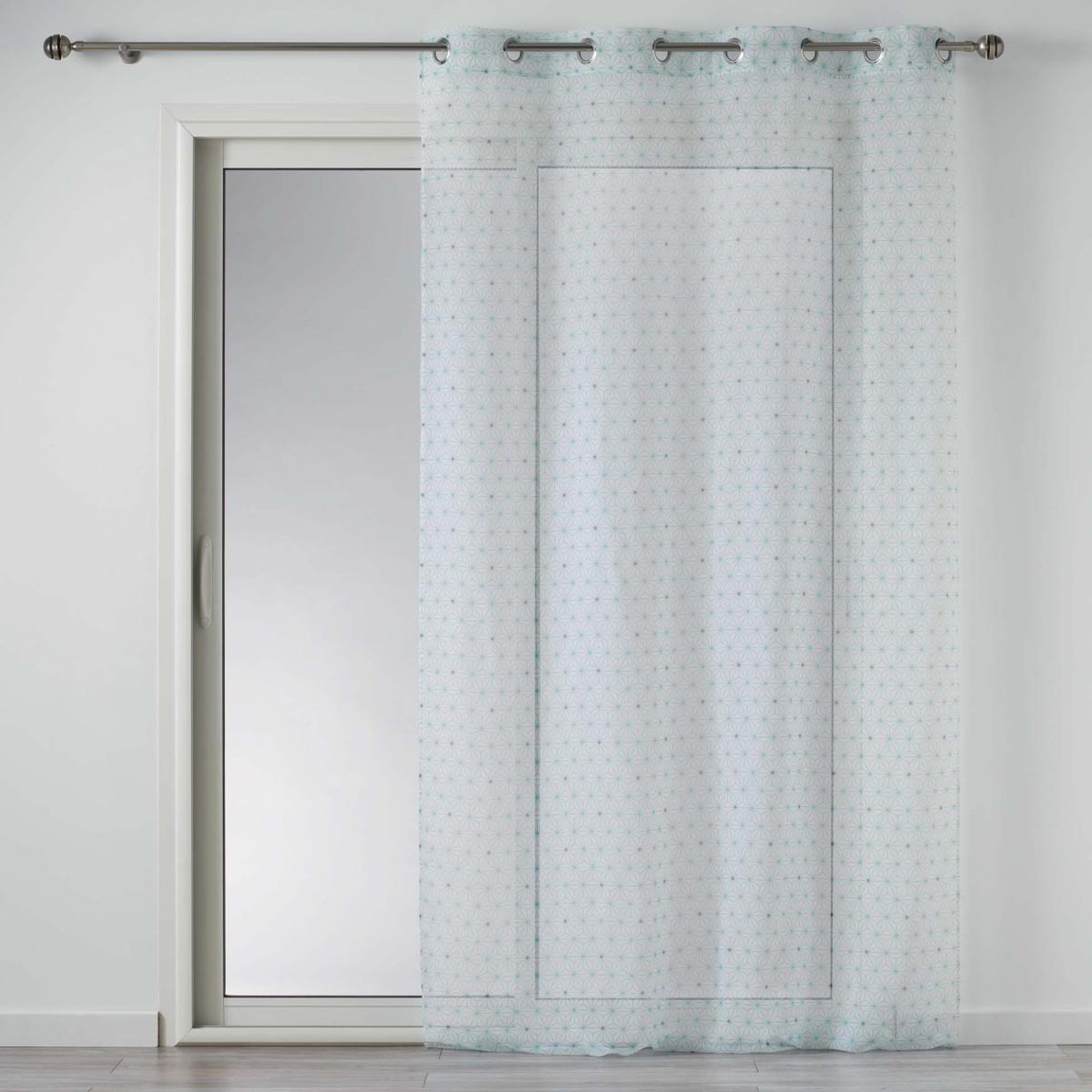 Douceur d'Intérieur Rideau voilage à œillets  constelline  140x240cm bleu