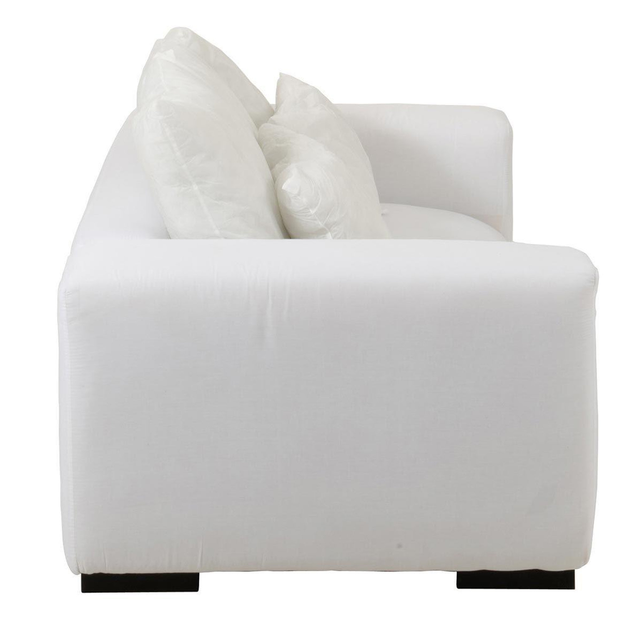 Voir la diapositive 4 : J-LINE Canapé design 5 coussins  monaco  217cm blanc