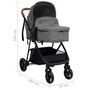 Voir la diapositive 6 : VIDAXL Poussette pour bebe 2-en-1 Gris clair et noir Acier