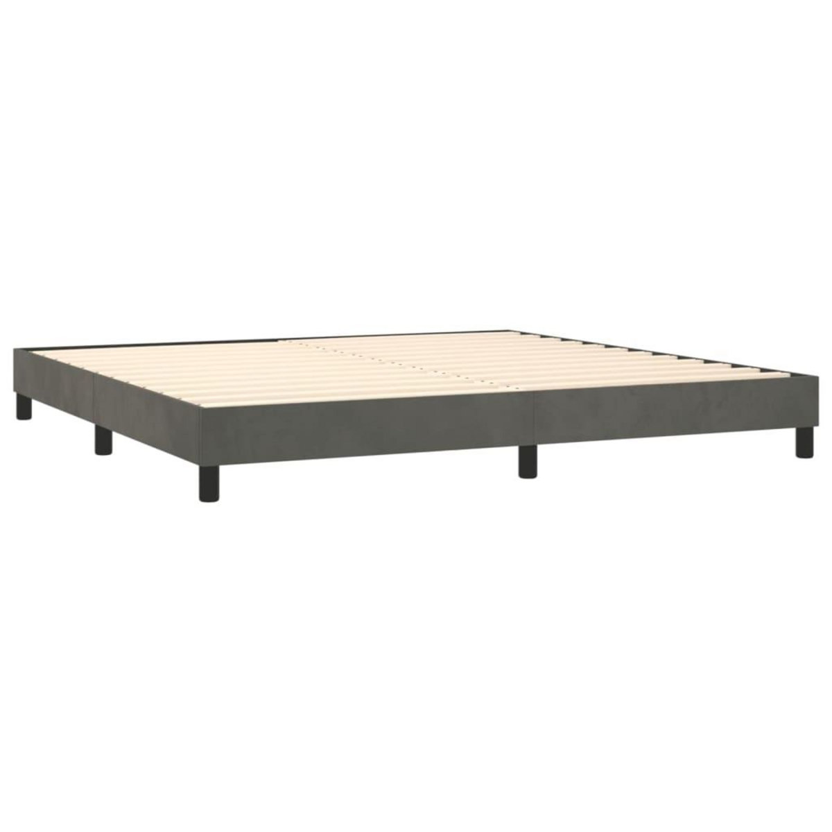 VIDAXL Sommier a lattes de lit et matelas Gris fonce 200x200cm Velours