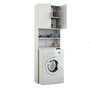 Voir la diapositive 1 : TOILINUX Meuble de buanderie pour machine à laver Jeany - L. 64 x H. 190 cm - Blanc