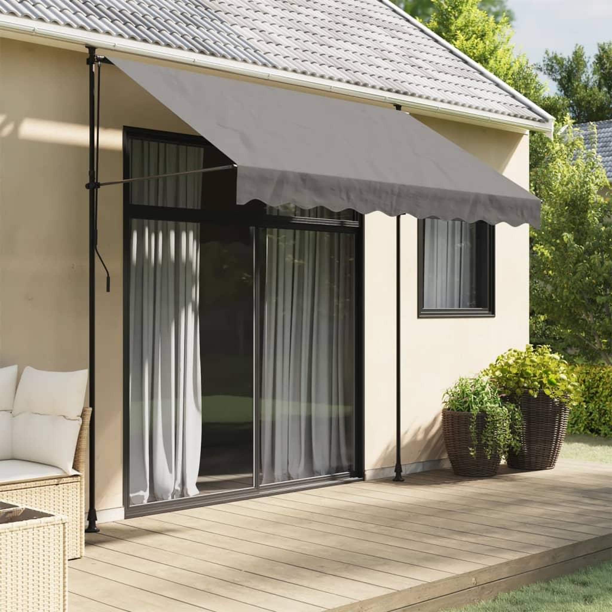 VIDAXL Auvent retractable anthracite 250x150 m tissu et acier