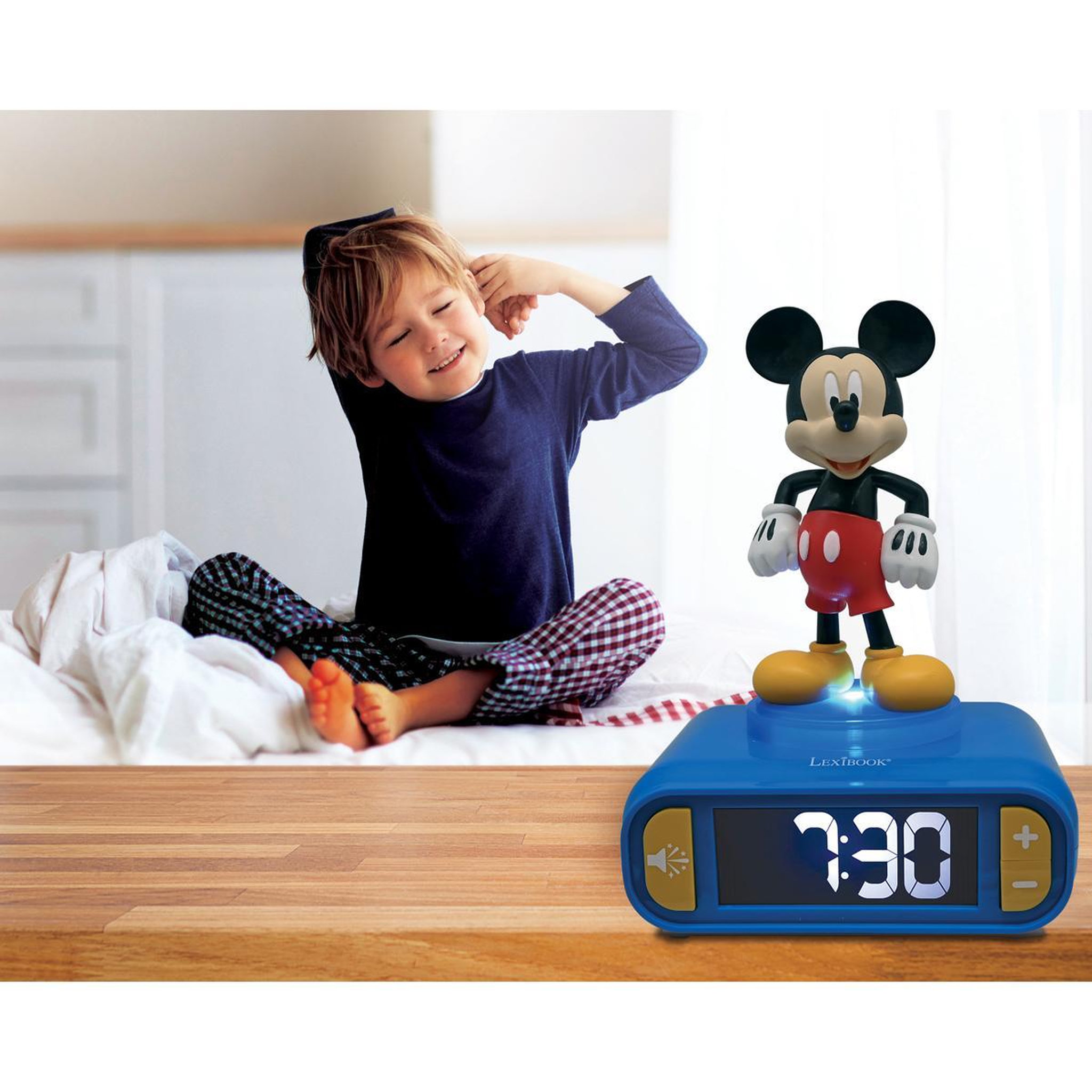 Voir la diapositive 6 : Lexibook Réveil avec veilleuse lumineuse Mickey en 3D