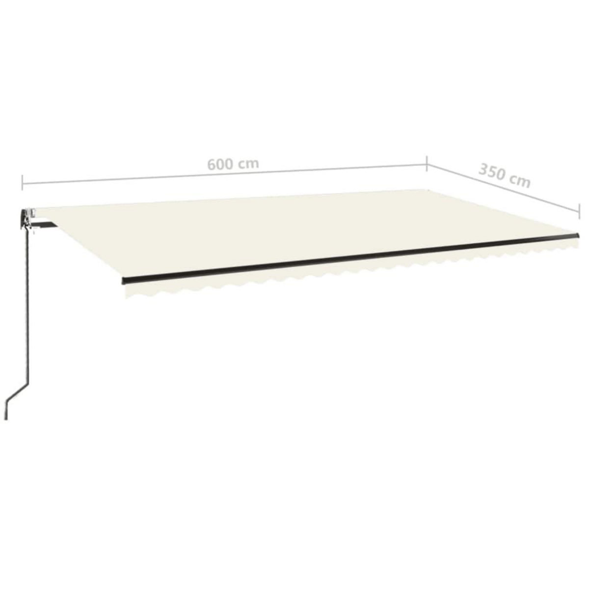 VIDAXL Auvent automatique avec capteur de vent et LED 600x350 cm Creme