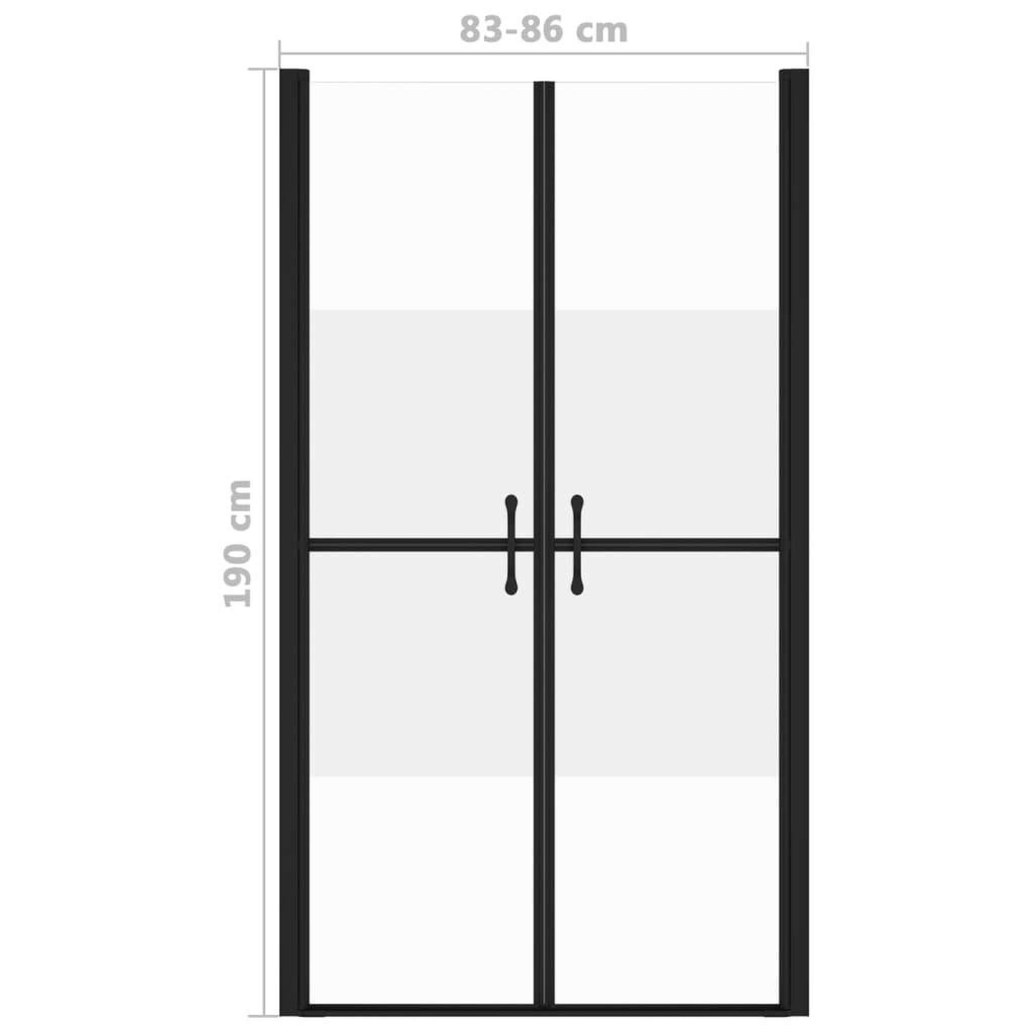 Voir la diapositive 5 : VIDAXL Porte de douche ESG demi-depoli (83-86)x190 cm