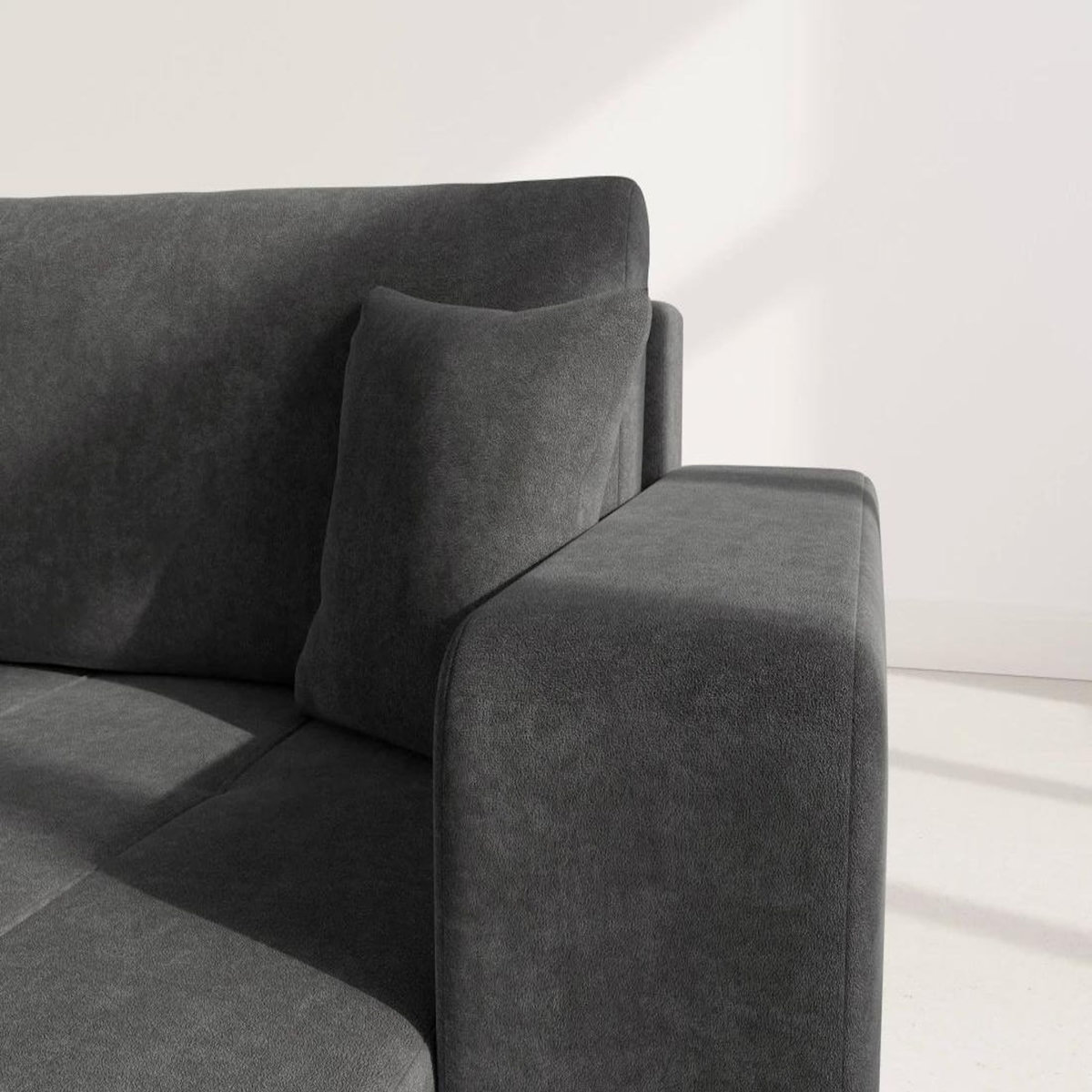 BEST MOBILIER Nicole - canapé panoramique en u 7 places convertible avec coffre en tissu