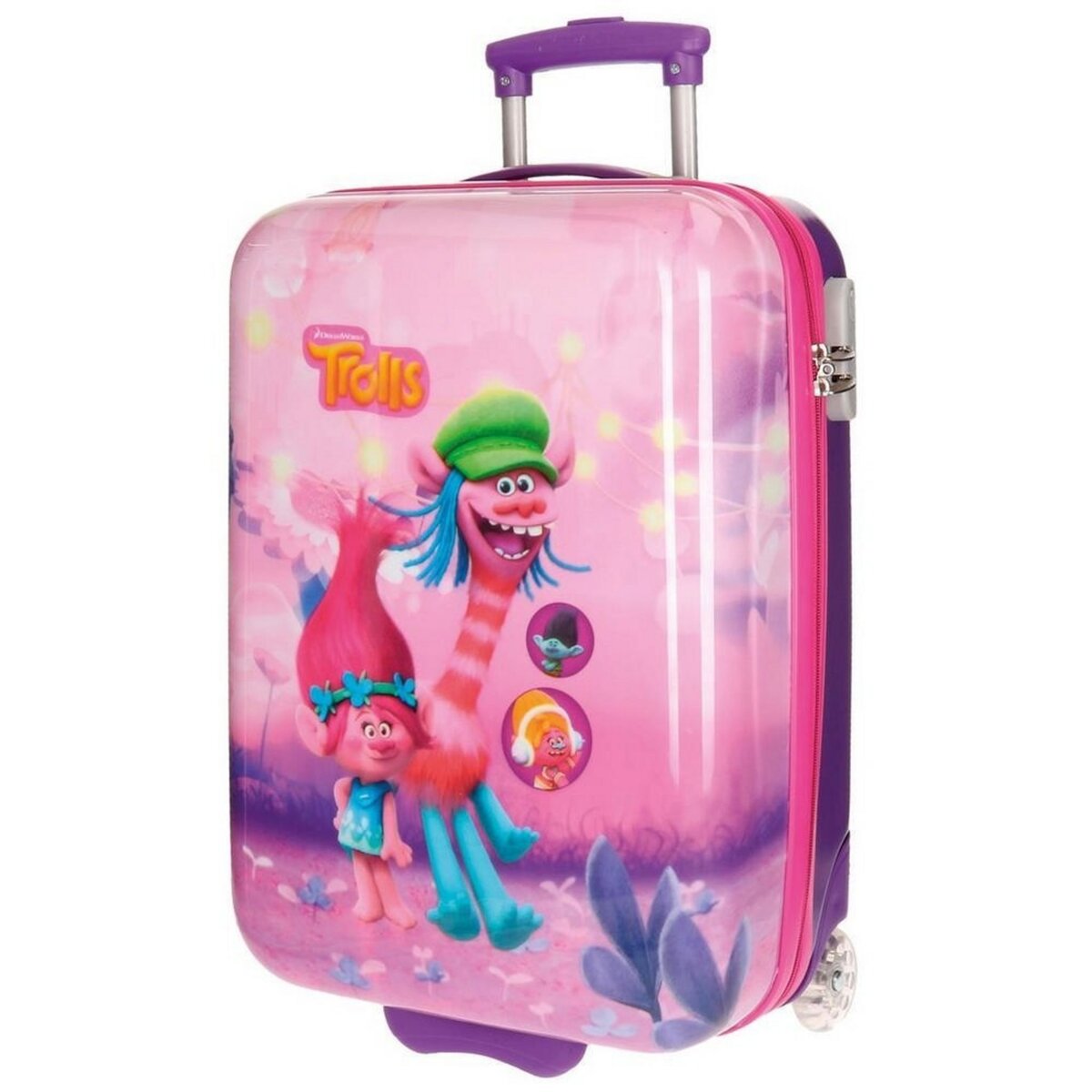 Valise trolley Les Trolls 55 cm bagage cabine enfant Disney pas