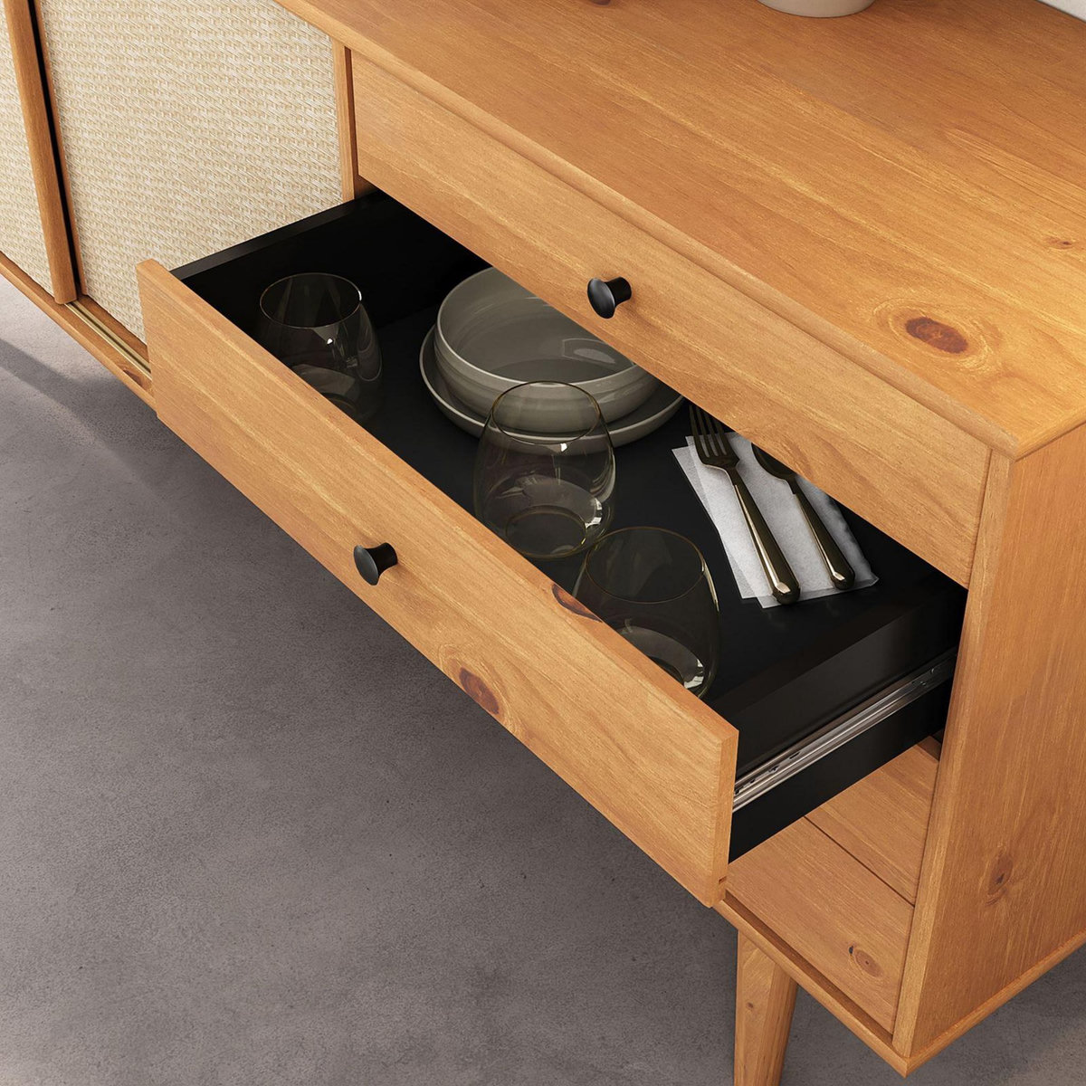 IDIMEX Buffet SIMONA L 175 cm en bois massif