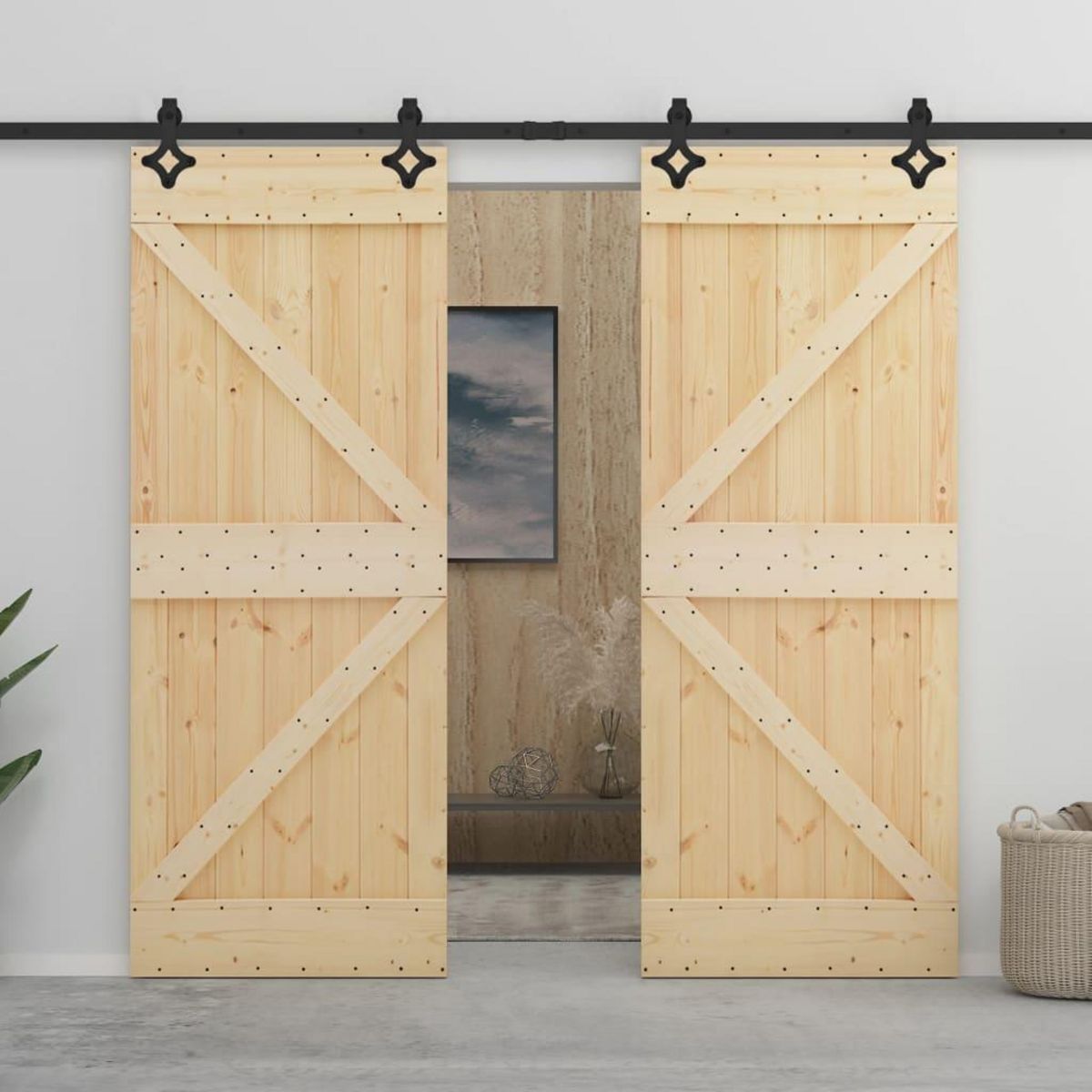 VIDAXL Porte coulissante avec kit de quincaillerie 90x210cm Pin massif