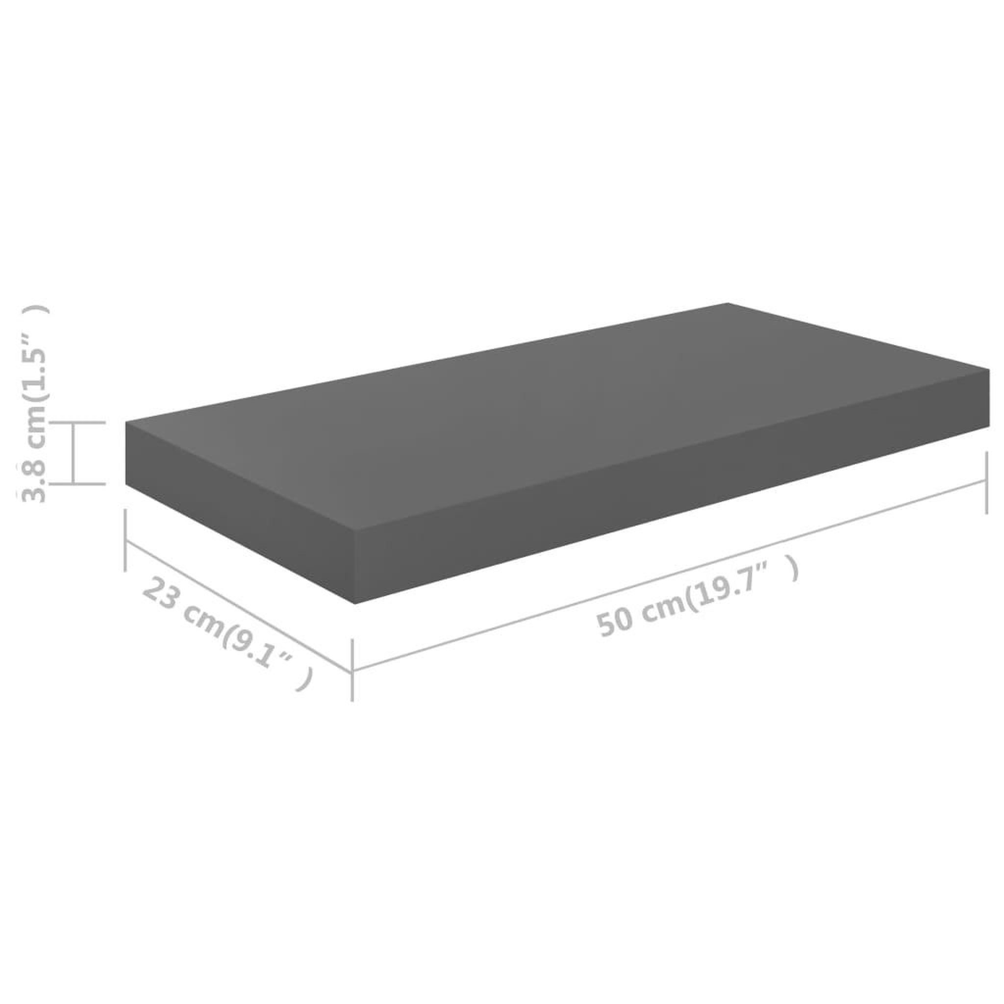 Voir la diapositive 6 : VIDAXL Etagere murale flottante Gris brillant 50x23x3,8 cm MDF