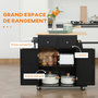 Voir la diapositive 4 : HOMCOM Desserte de cuisine multi rangements 2 tiroirs placard 2 portes avec étagère 3 range-bouteilles porte-torchons MDF hévéa