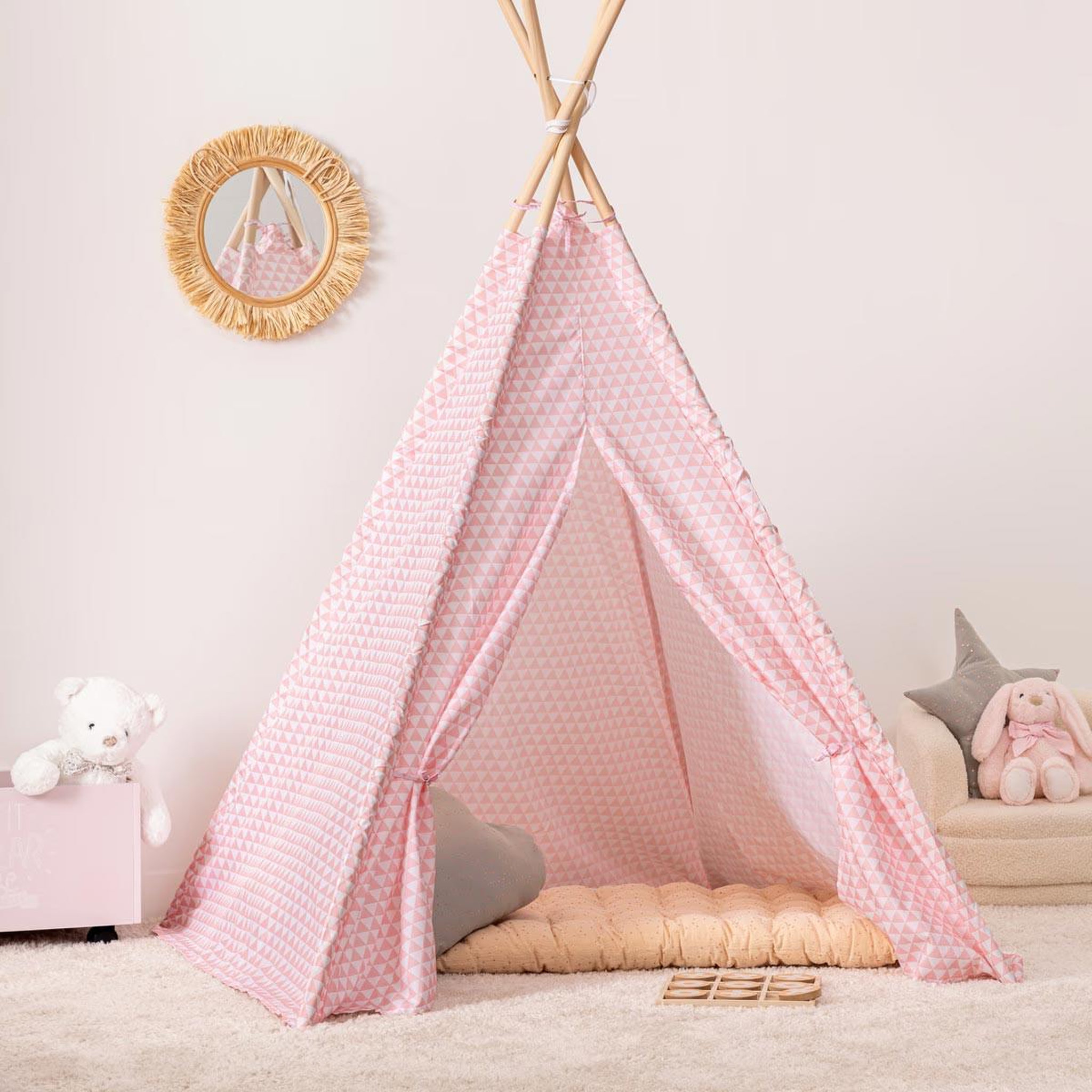 Voir la diapositive 5 : Atmosphera Kids Tipi déco enfant  motifs  160cm rose