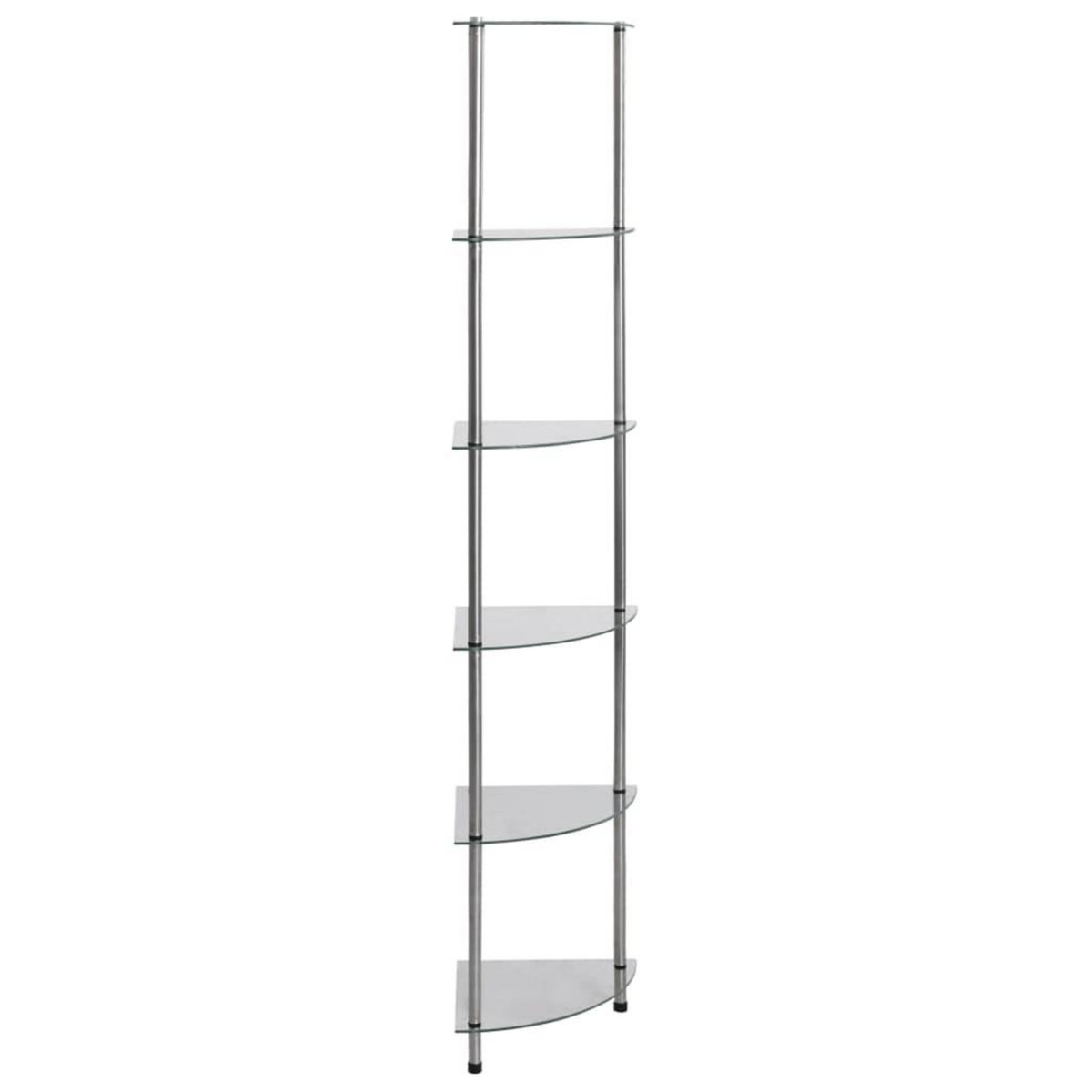 VIDAXL Etagere a 6 niveaux Transparent 30x30x160 cm Verre trempe