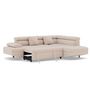 Voir la diapositive 3 : BEST MOBILIER Margaux - canapé d'angle droit 5 places convertible avec coffre et têtières réglables en velours texturé