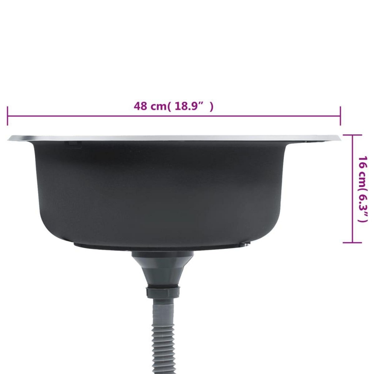 VIDAXL Evier de cuisine avec crepine et piege Acier inoxydable