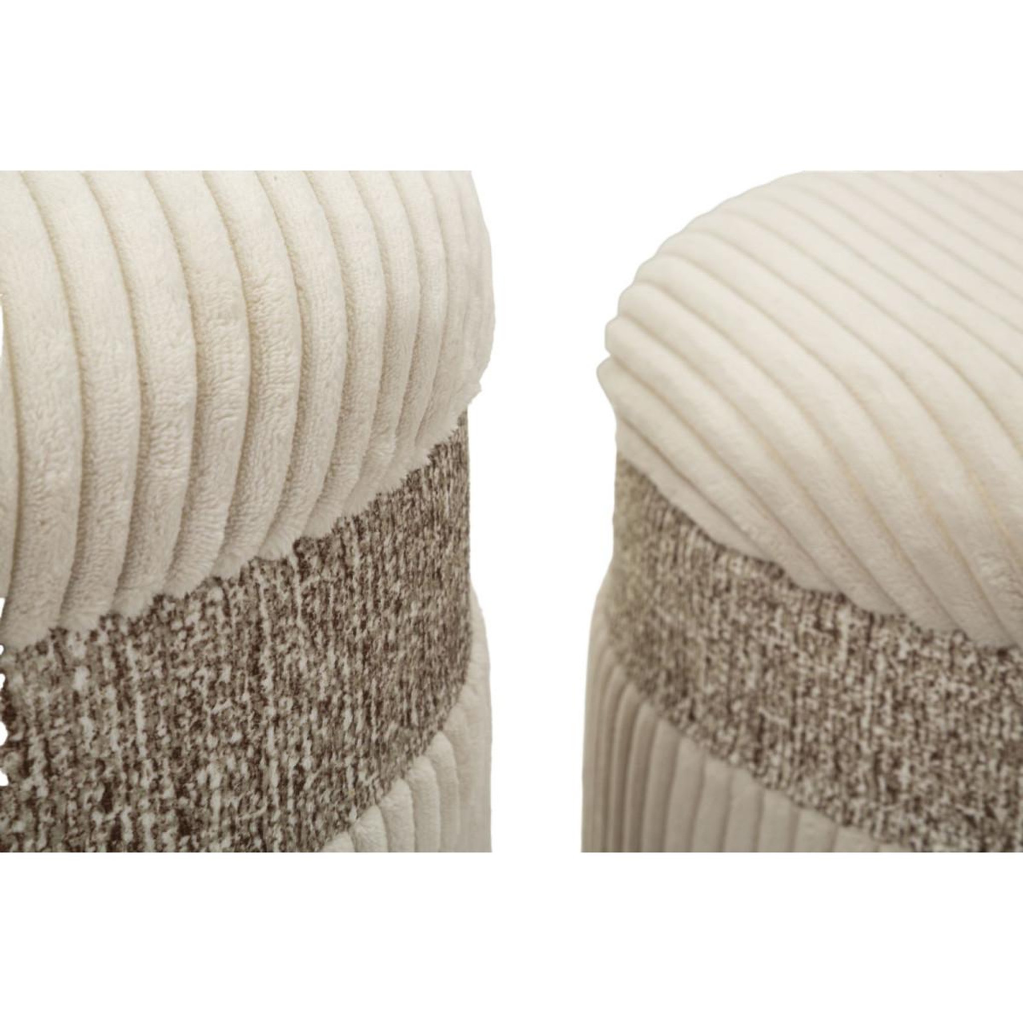 Voir la diapositive 4 : Paris Prix Lot de 3 poufs coffres  curtain  49cm crème