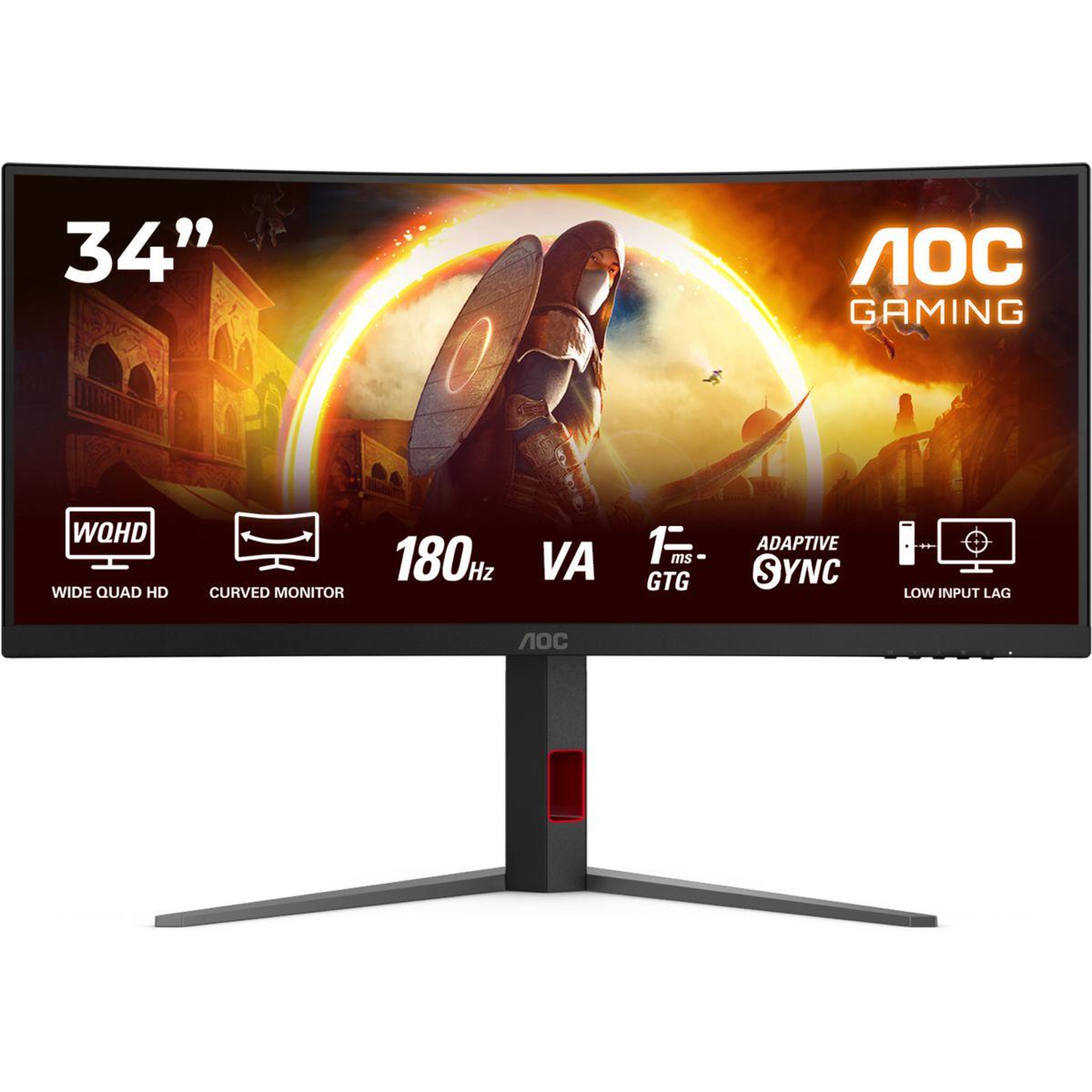 Voir la diapositive 1 : AOC Ecran PC Gamer CU34G4 34  Incurvé 1500R UWQHD 180Hz Fast VA HDR10 Adaptive-Sync