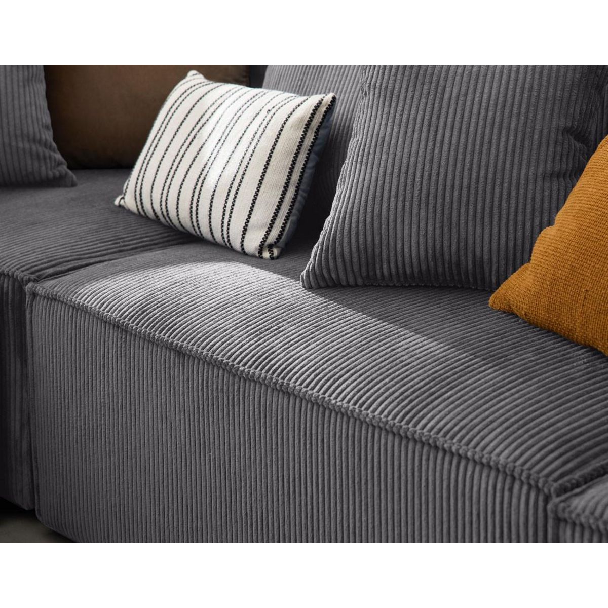 LISA DESIGN Colombine - canapé modulable panoramique - 7 places - en velours côtelé