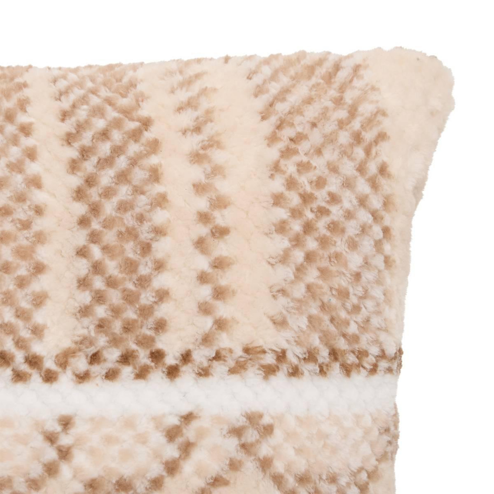 Voir la diapositive 2 : ATMOSPHERA Coussin jacquard en flanelle  lary  40x40cm beige lin