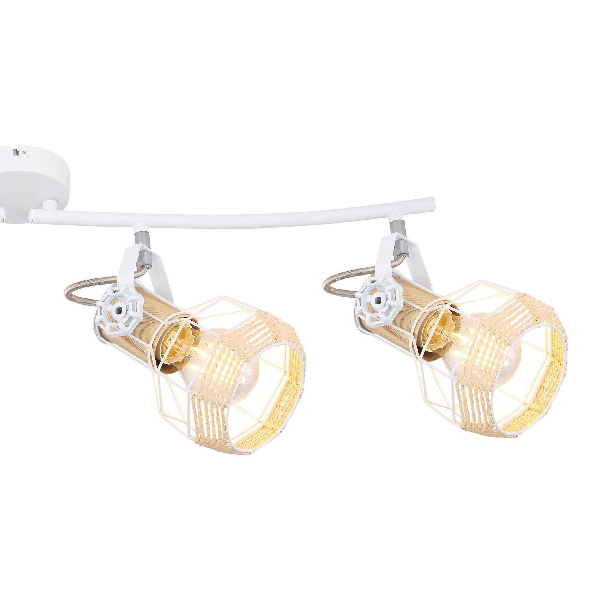 Voir la diapositive 2 : GLOBO Spot plafonnier design scandinave bana - 4 ampoules - blanc