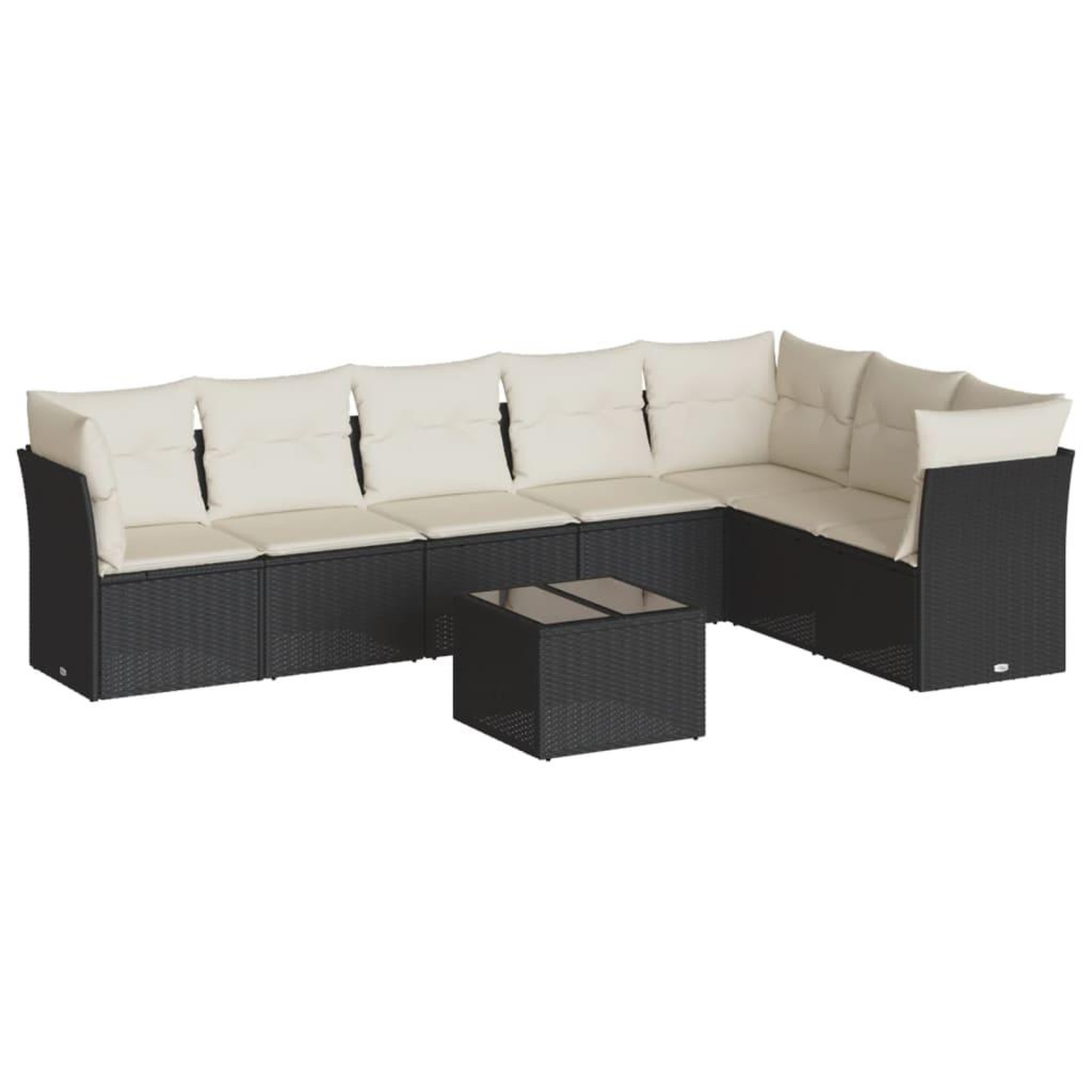 Voir la diapositive 2 : VIDAXL Salon de jardin 8 pcs avec coussins noir resine tressee