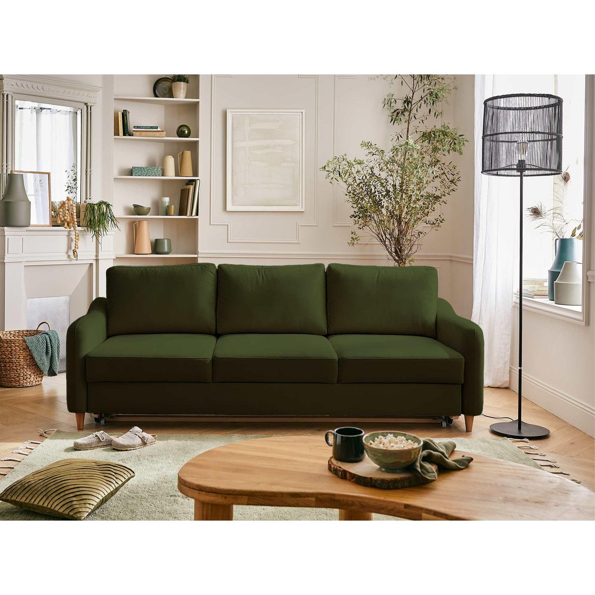 LISA DESIGN Will - canapé 3 places - convertible - en tissu