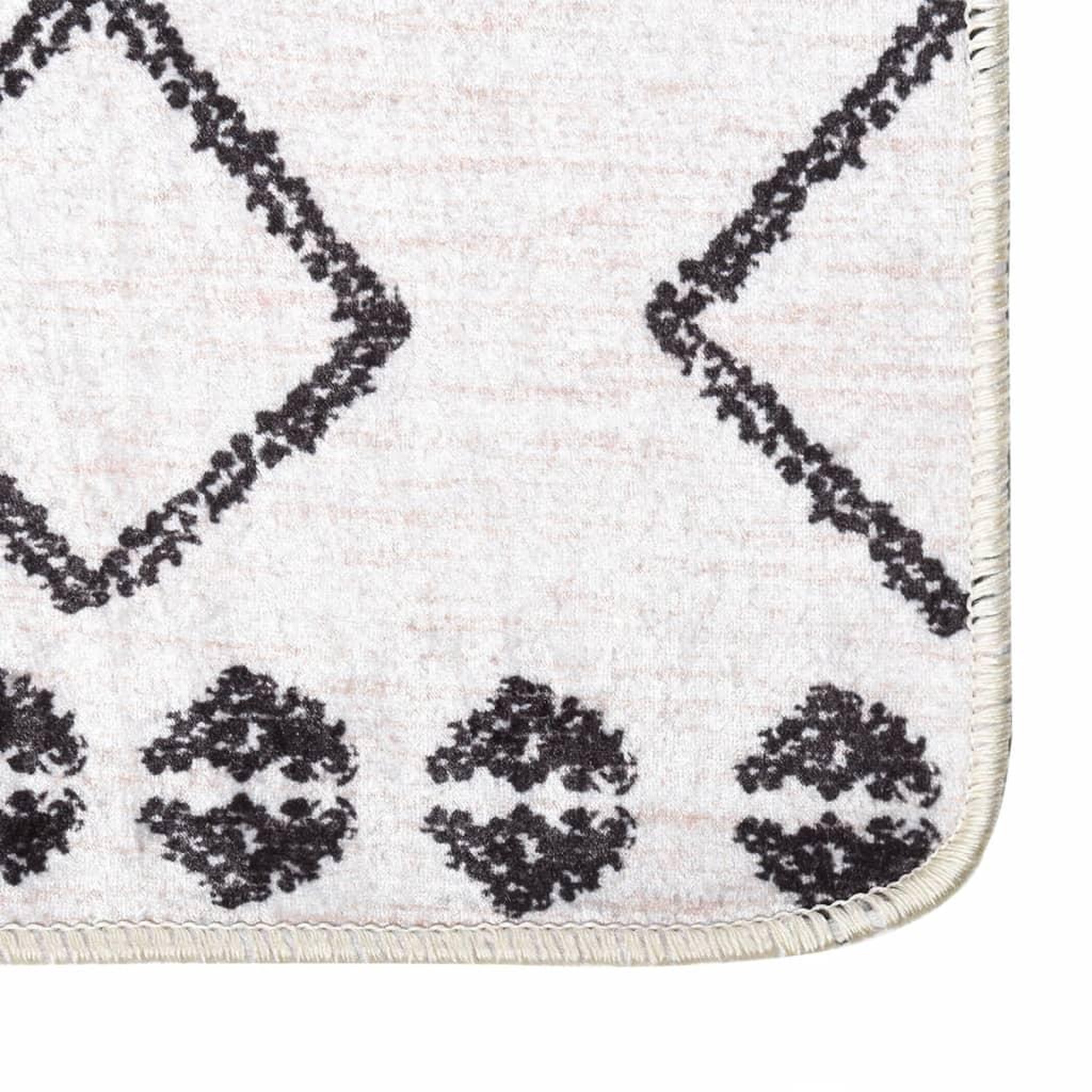 Voir la diapositive 2 : VIDAXL Tapis lavable antiderapant 120x180 cm noir et blanc