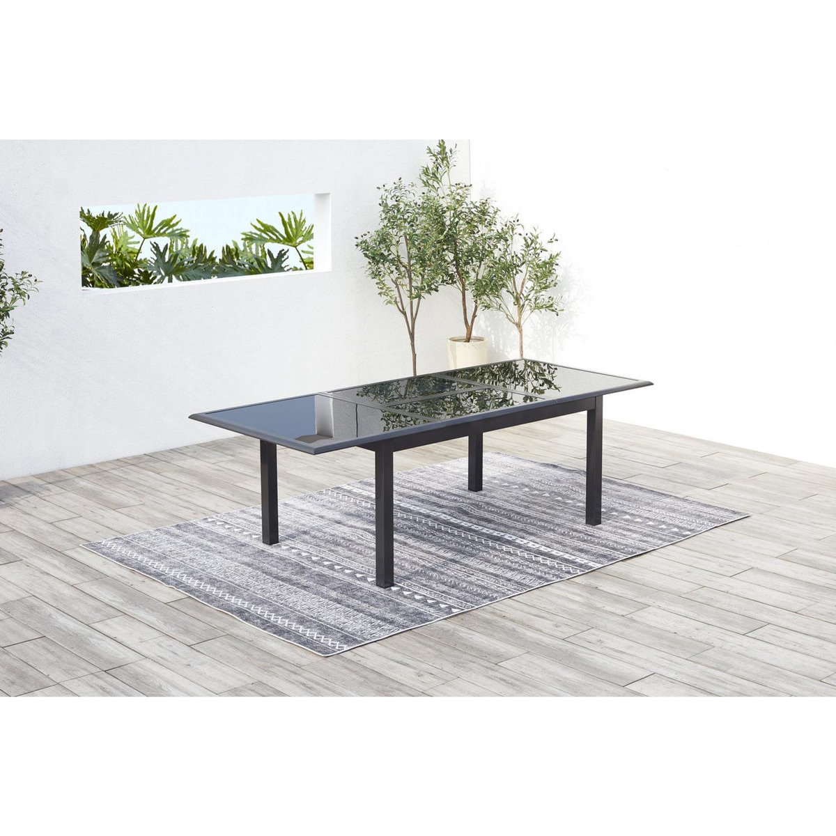 CONCEPT USINE Table extensible de jardin aluminium 6 à 12 places RAVENNE