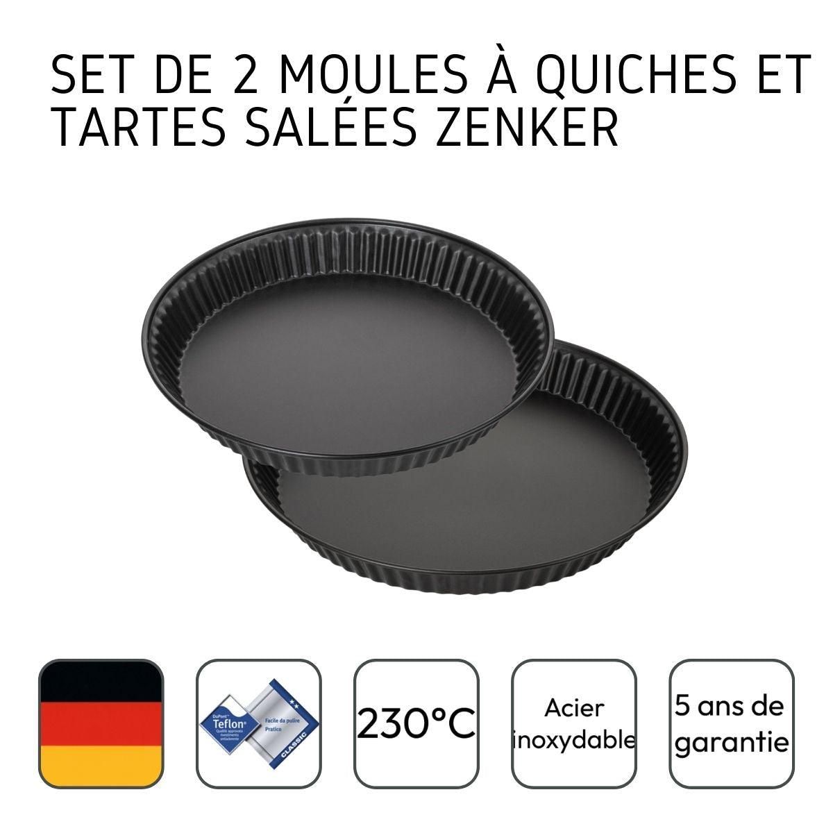 ZENKER Set de 2 moules à tartes ou quiches de 28 cm et 30 cm Zenker Spécial Countries