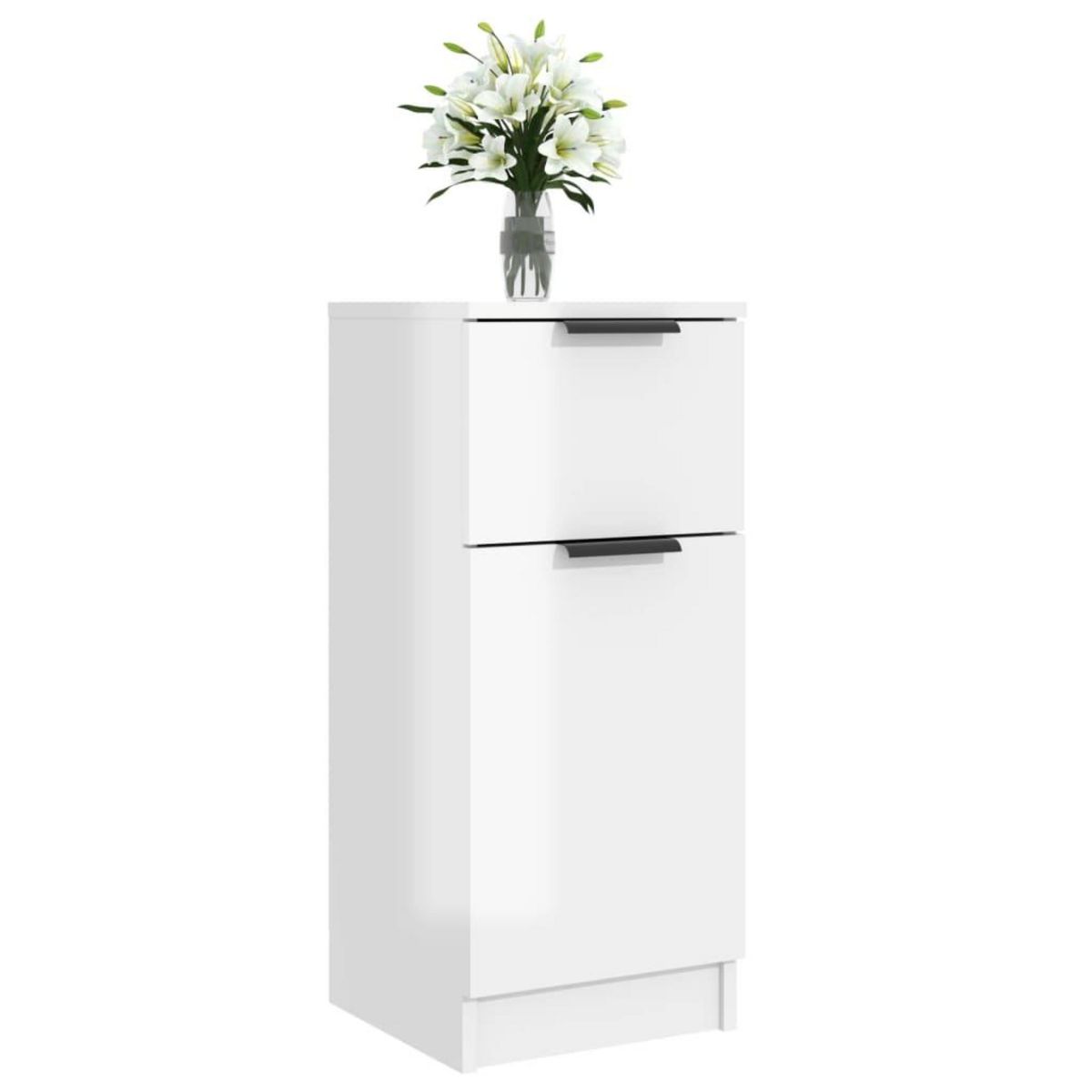 VIDAXL Buffet Blanc brillant 30x30x70 cm Bois d'ingenierie