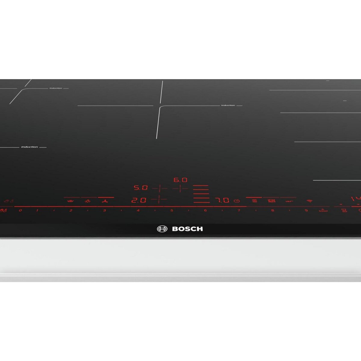 BOSCH Table de cuisson à induction 80cm 5 feux 7400w flexinduction noir - pxv875dv1e