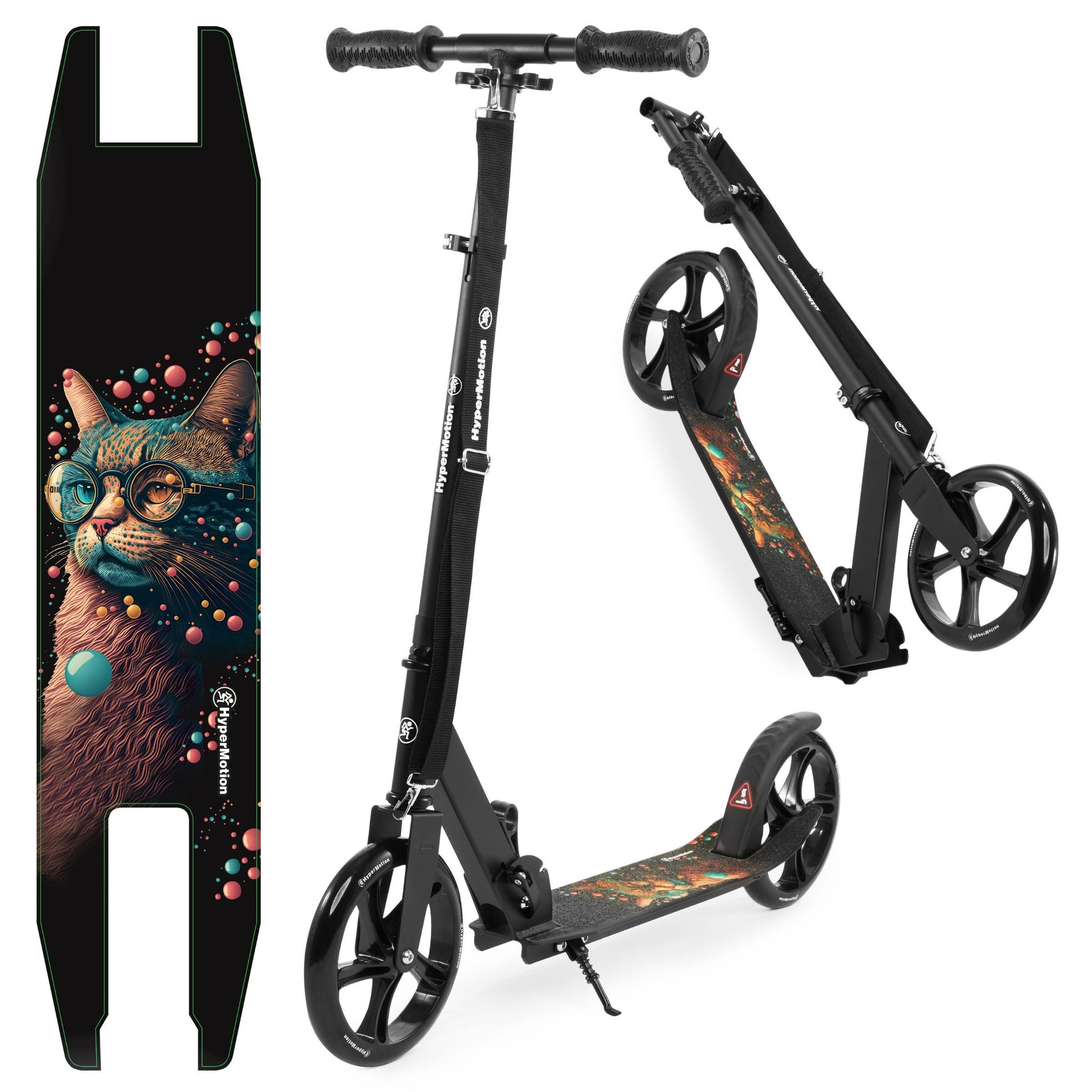 HYPERMOTION Trottinette Enfant Pliable + 7ans, 100kg - Hauteur réglable 88/93/98cm - ABEC-7 Roues 200 mm