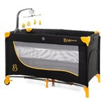 BEBELISSIMO BEBELISSIMO - Lit parapluie bébé - berceau bébé - dès la naissance - Nuit - lit pliant - 2 niveaux - gold