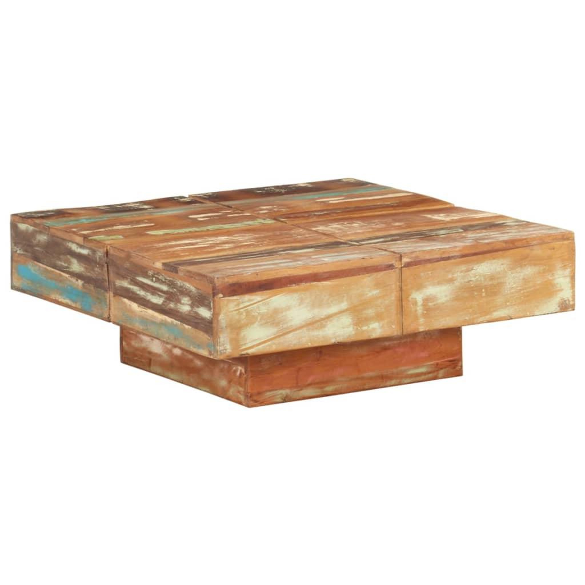 Voir la diapositive 1 : VIDAXL Table basse 80x80x28 cm Bois de recuperation massif